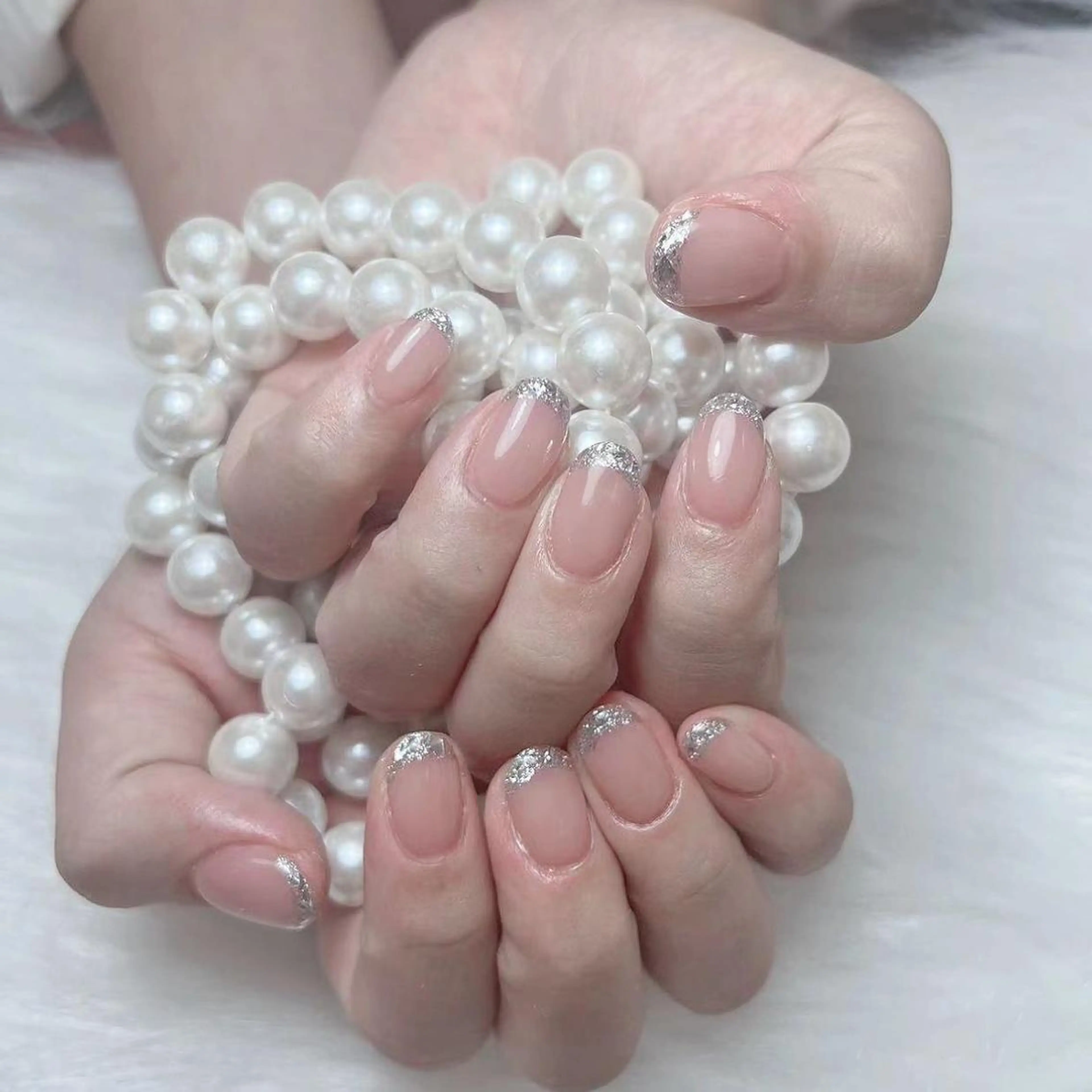 ネイル フレンチネイル ガラスフレンチ マグネットネイル マグネットフレンチ ミラーネイル ハンドネイル DIAMOND 💦のネイルデザイン