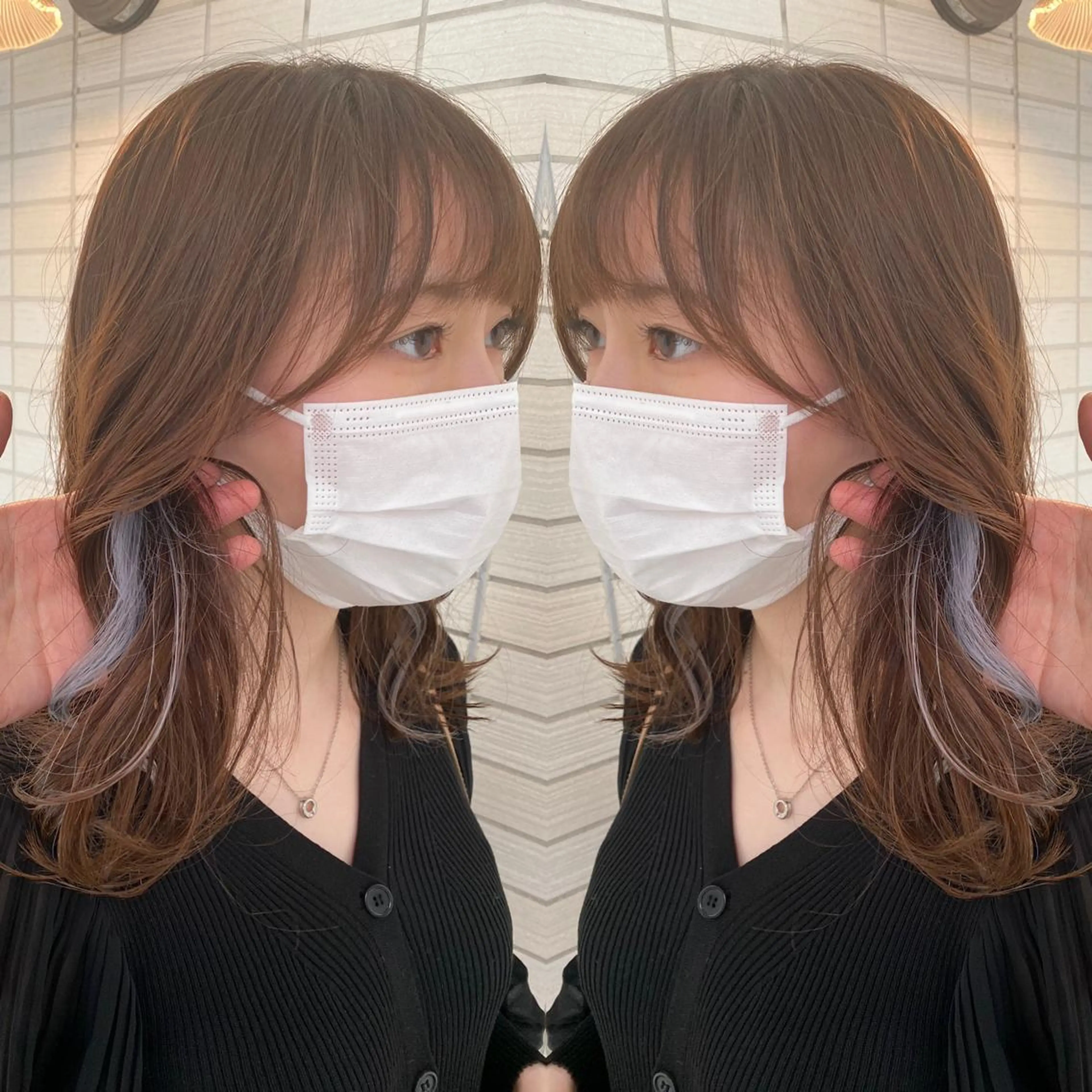 セミロング カラー Livnaリヴナ立川所属・レイヤー/ハイライト /立川/赤池宏隆のヘアスタイル