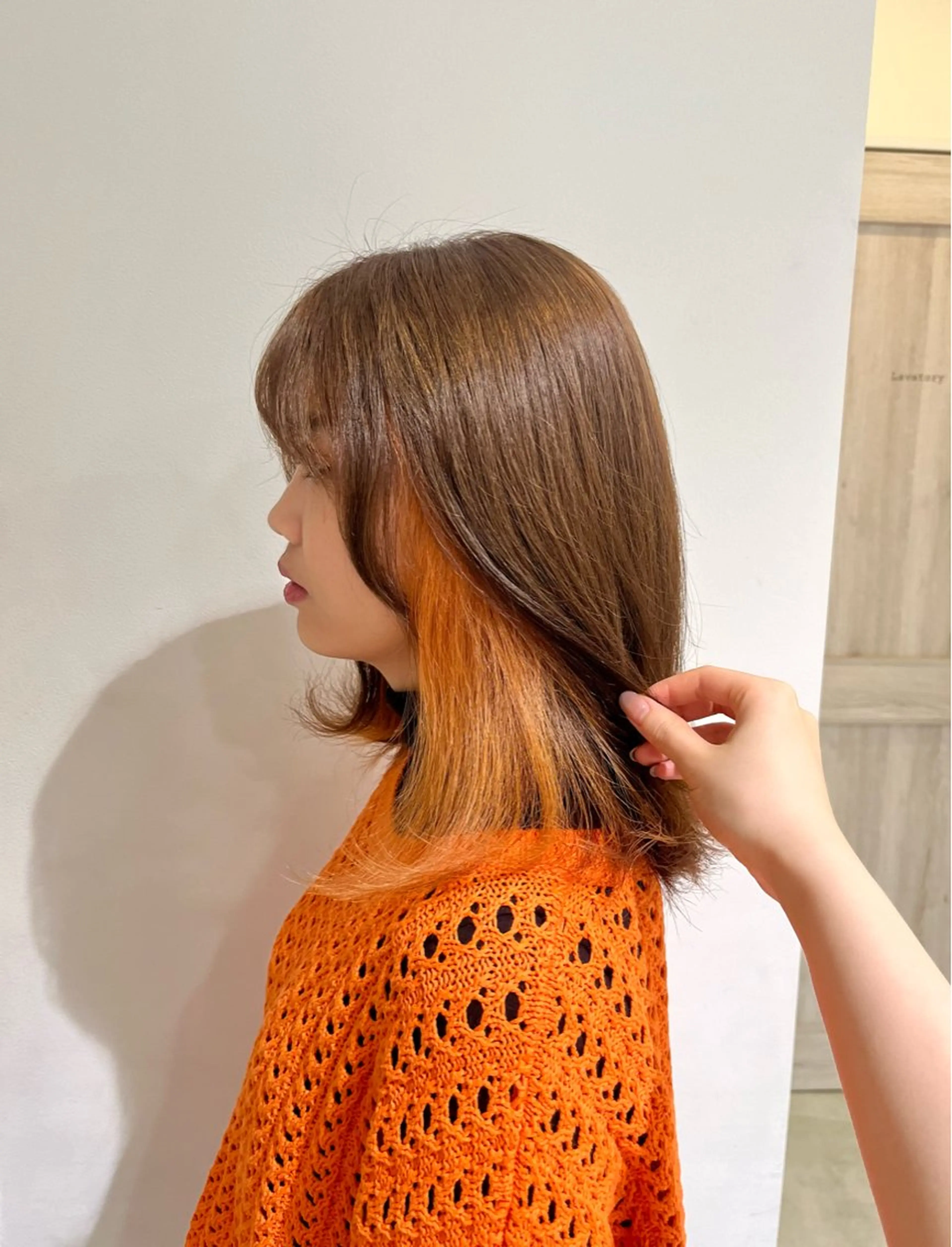 ミディアム カラー ヘアカラー 所 有紗のヘアスタイル