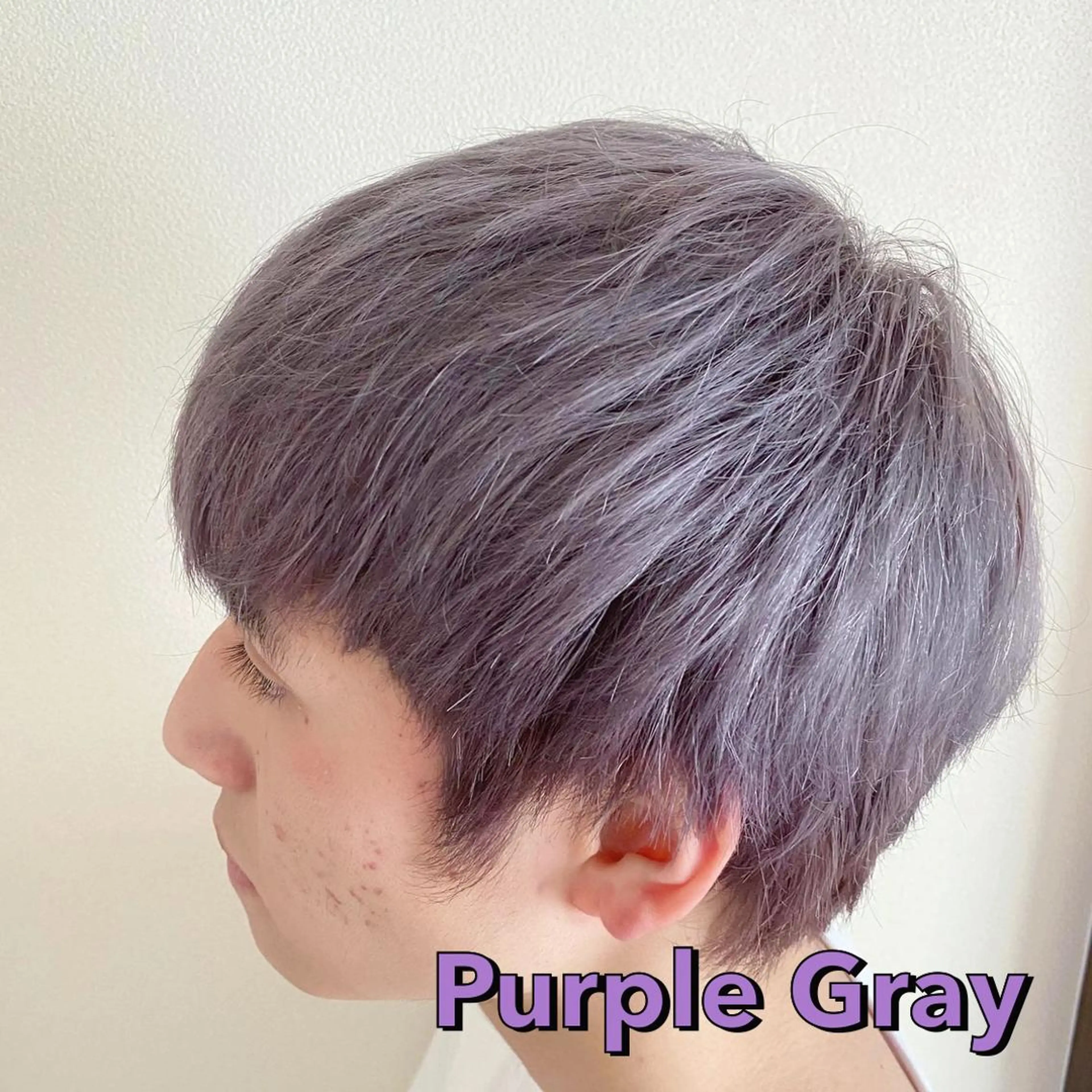 ショート メンズ パープルカラー ホワイト/店長/カラ ー講師/錦糸町/岩崎のヘアスタイル