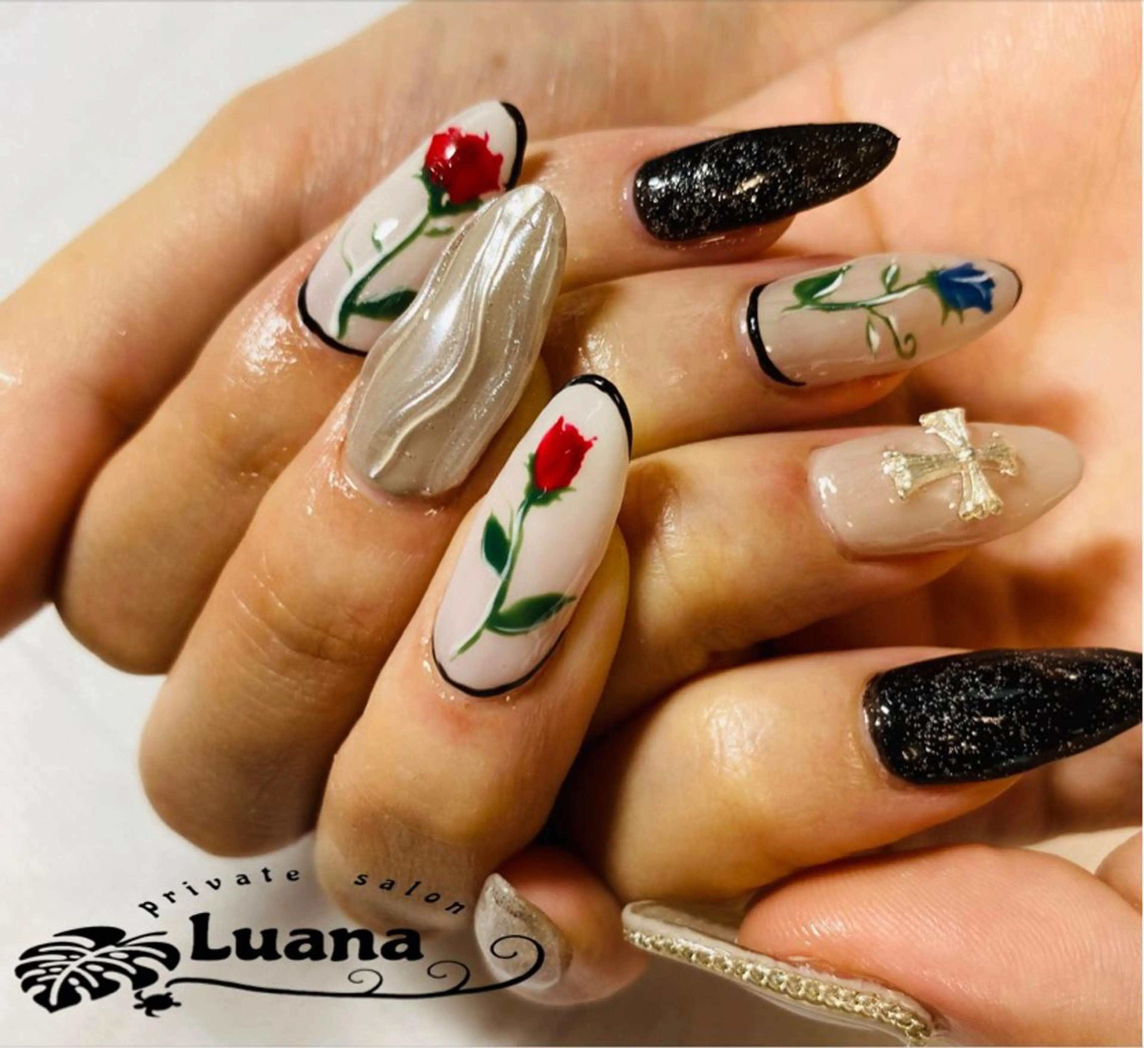 ネイル 長さ出し ジェルネイル 持ち込み スカルプネイル 自宅ネイルサロン ルアナのネイルデザイン