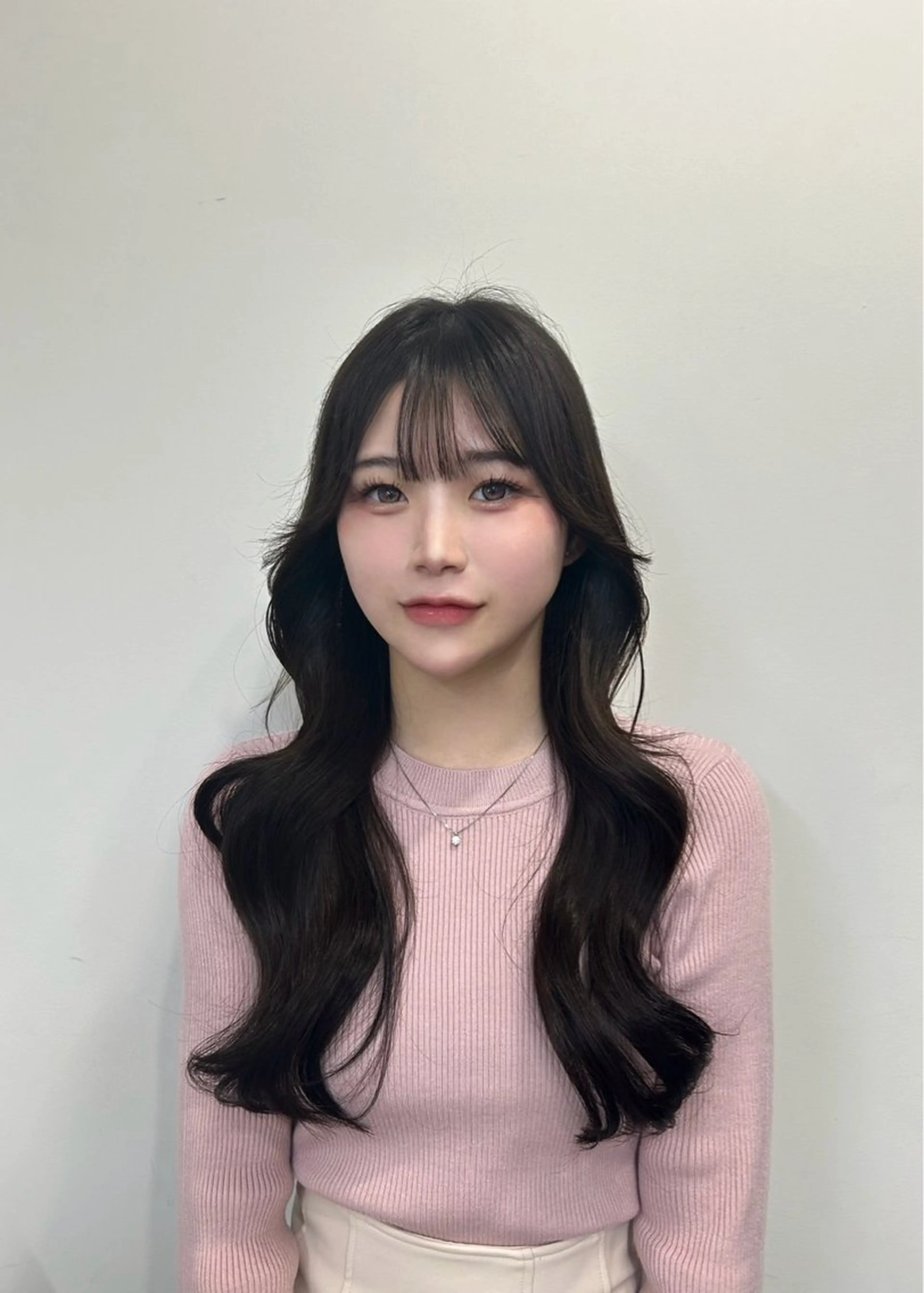 ロング ボブ 顔まわりレイヤー 韓国風ヘア レイヤーカット ロング sunc所属・梅田l大人韓国ヘア レイヤー×艶カラーのヘアスタイル