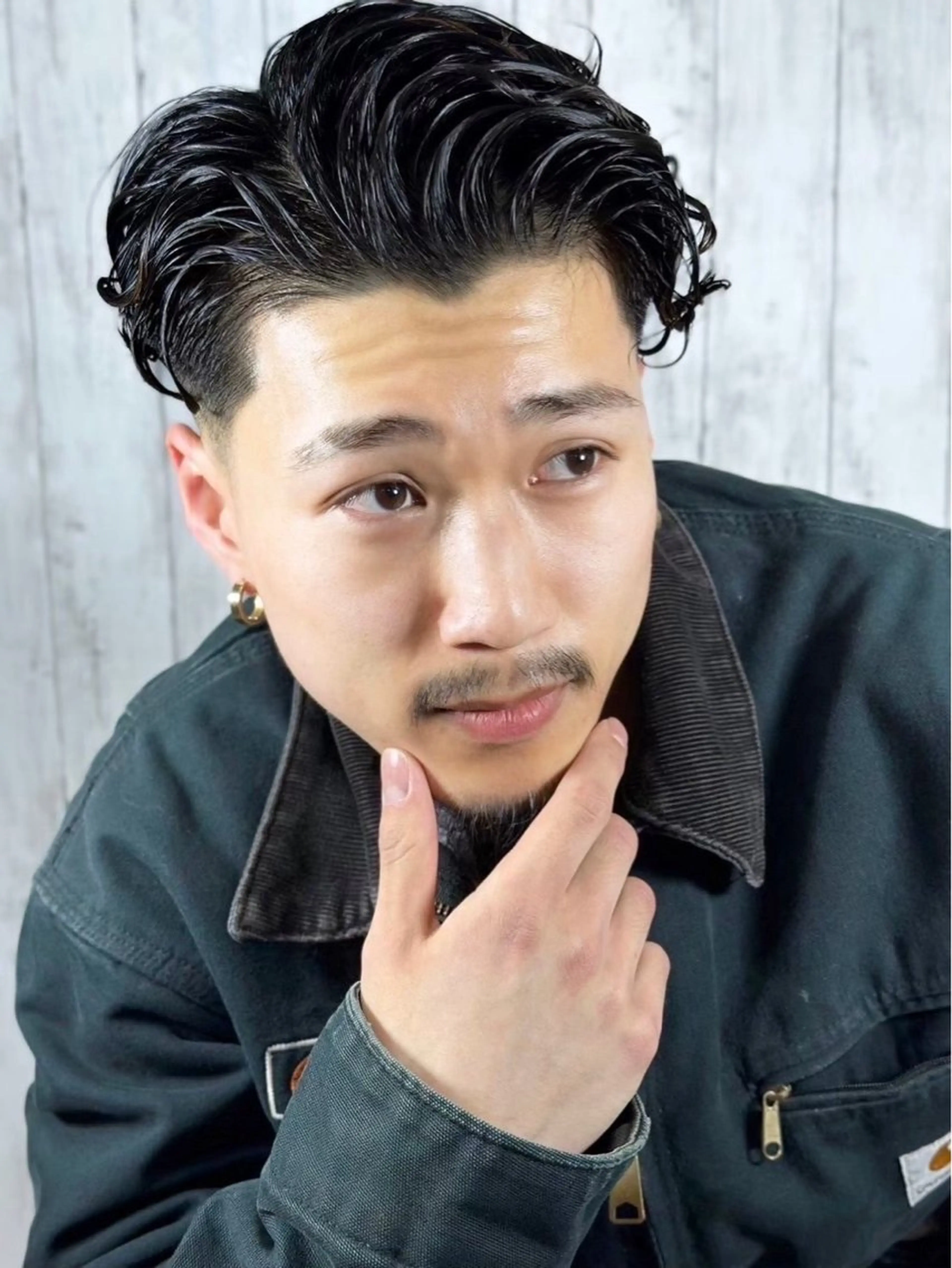 ミディアム パーマ ヘアアレンジ メンズ カット パーマ プレミアムバーバー新宿店所属・⚡️メンズ特化⚡️ 倉林 隼大のヘアスタイル