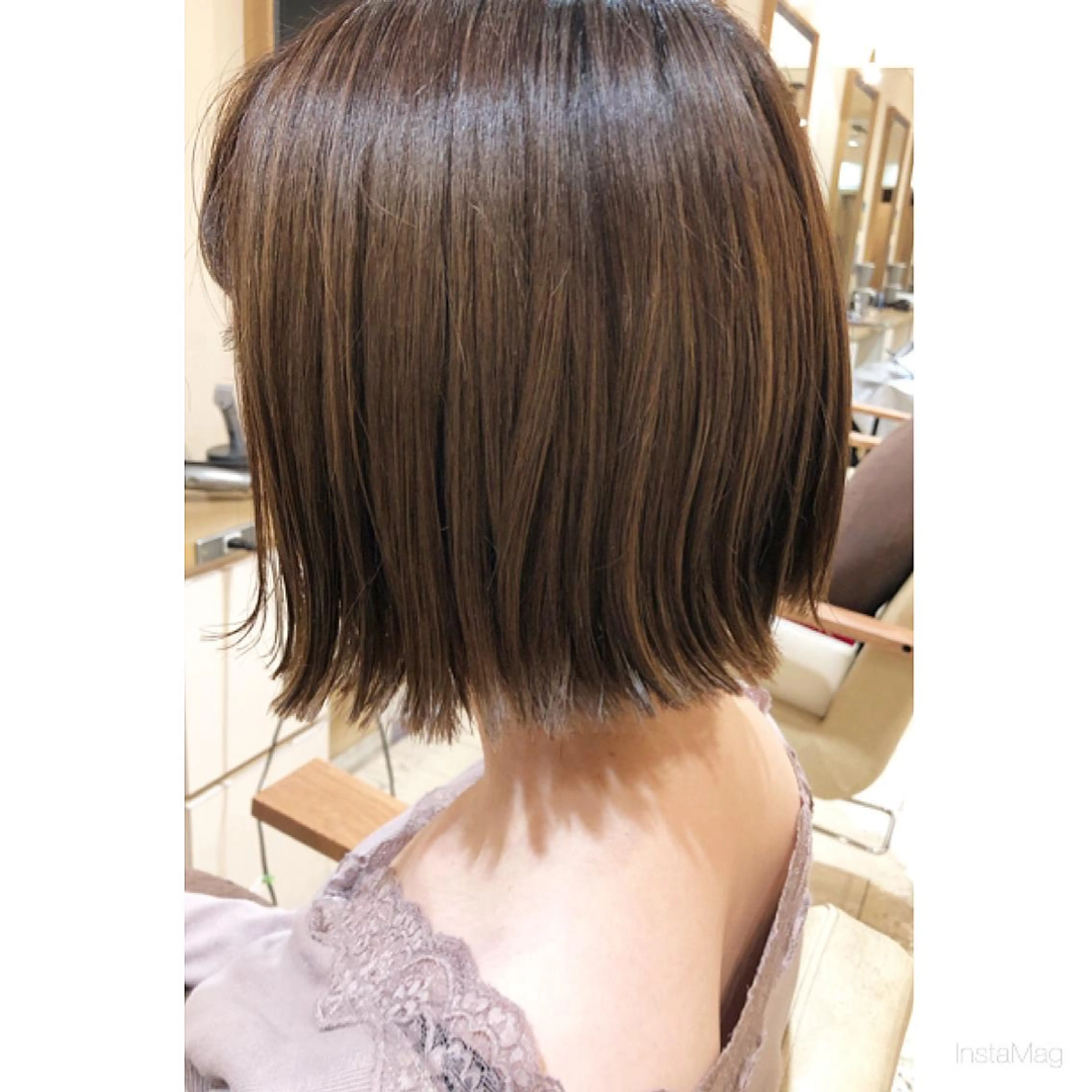 ショート ボブ 縮毛矯正 岩間 香純のヘアスタイル
