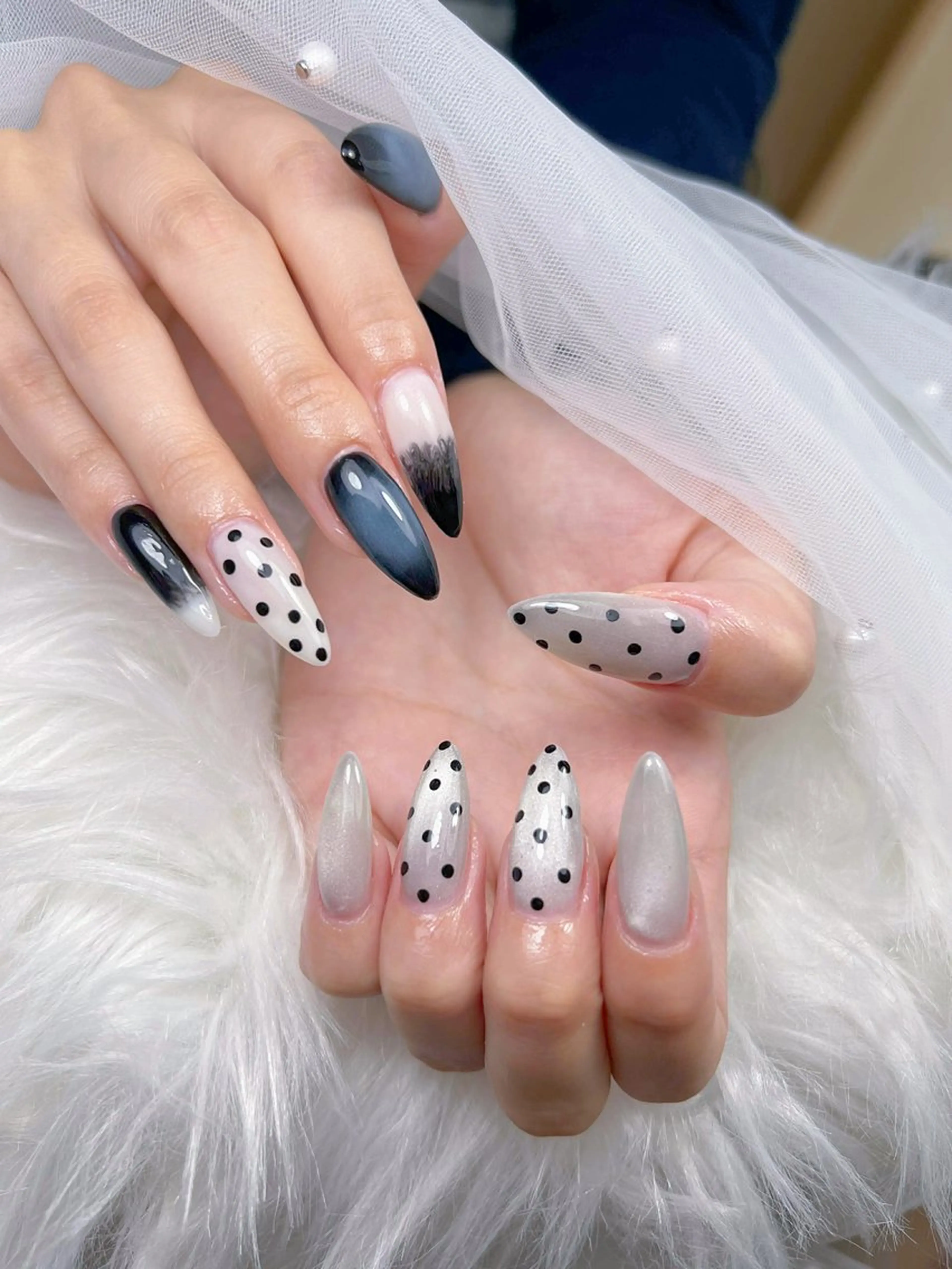 ネイル アートネイル オーロラネイル チークネイル 長さ出し フットネイル Miya_nail所属・Miya _nailのネイルデザイン