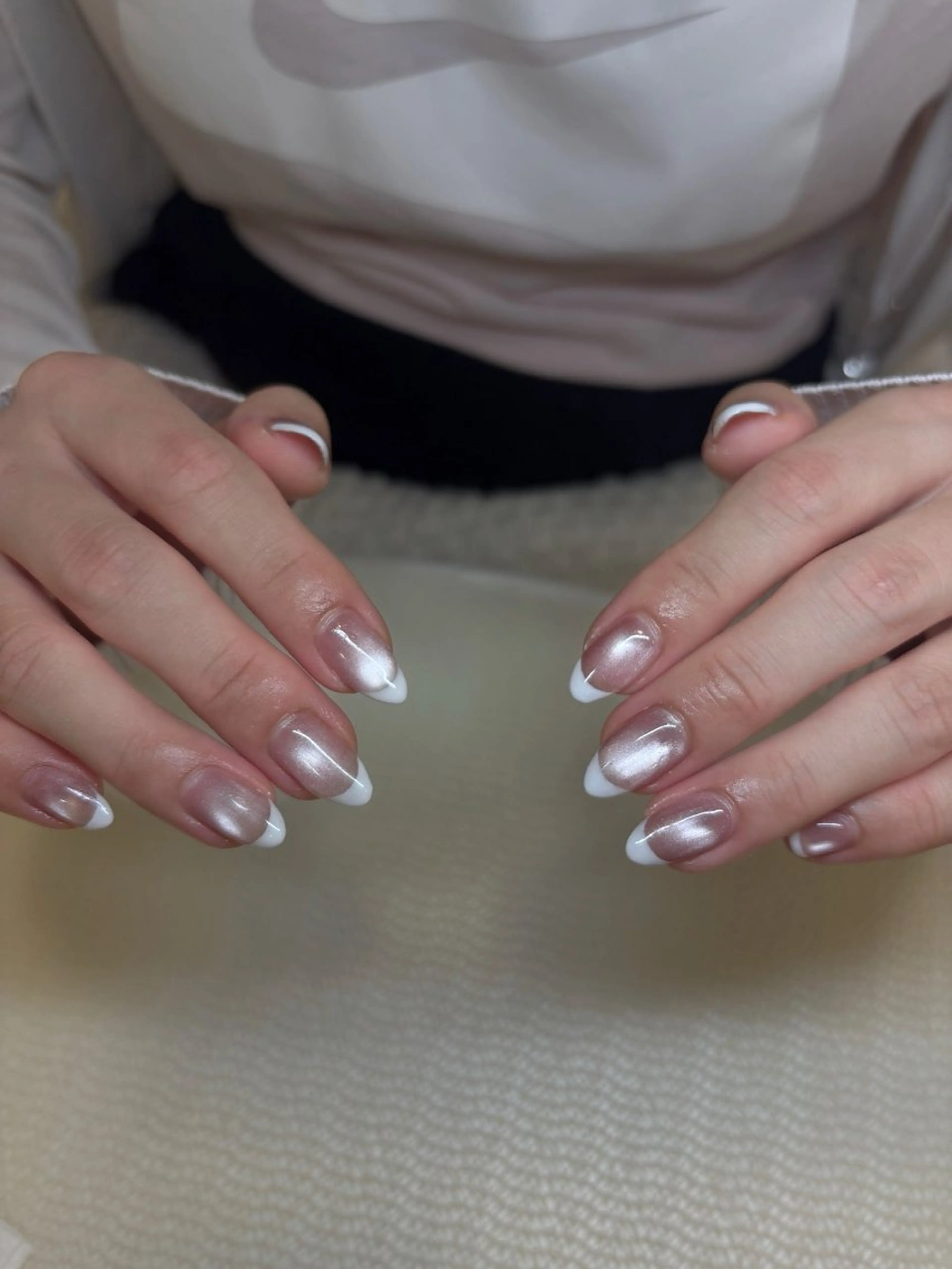 ネイル フレンチネイル 氷ネイル・うるうるネイル マグネットネイル マグネットフレンチ TRU NAIL & EYE ボーノ相模大野店所属・TRU るかのネイルデザイン