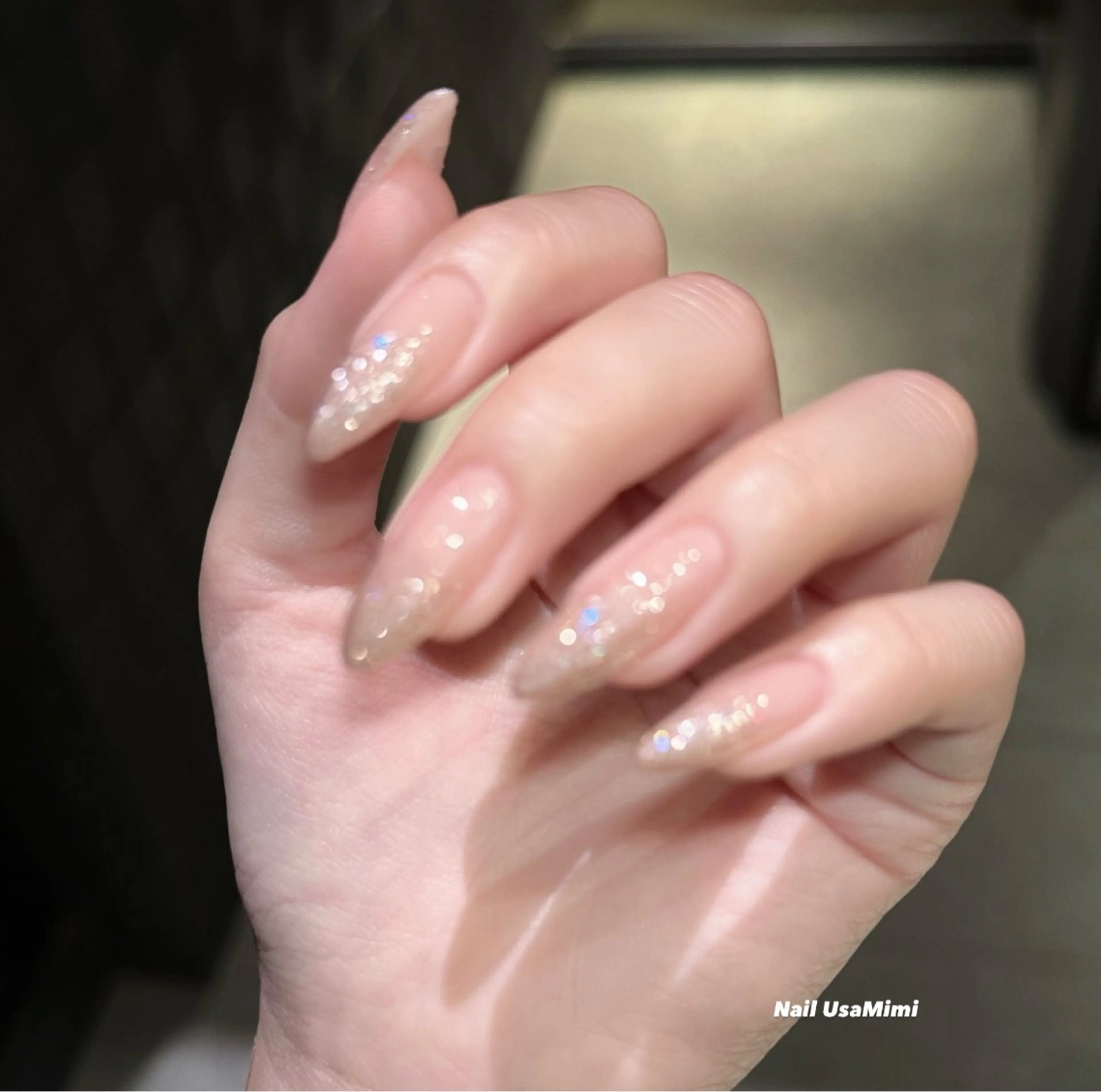 ネイル ラメ(グリッター) ラメグラデーション ハンドネイル 本町NailUsaM imi MOMOKAのネイルデザイン
