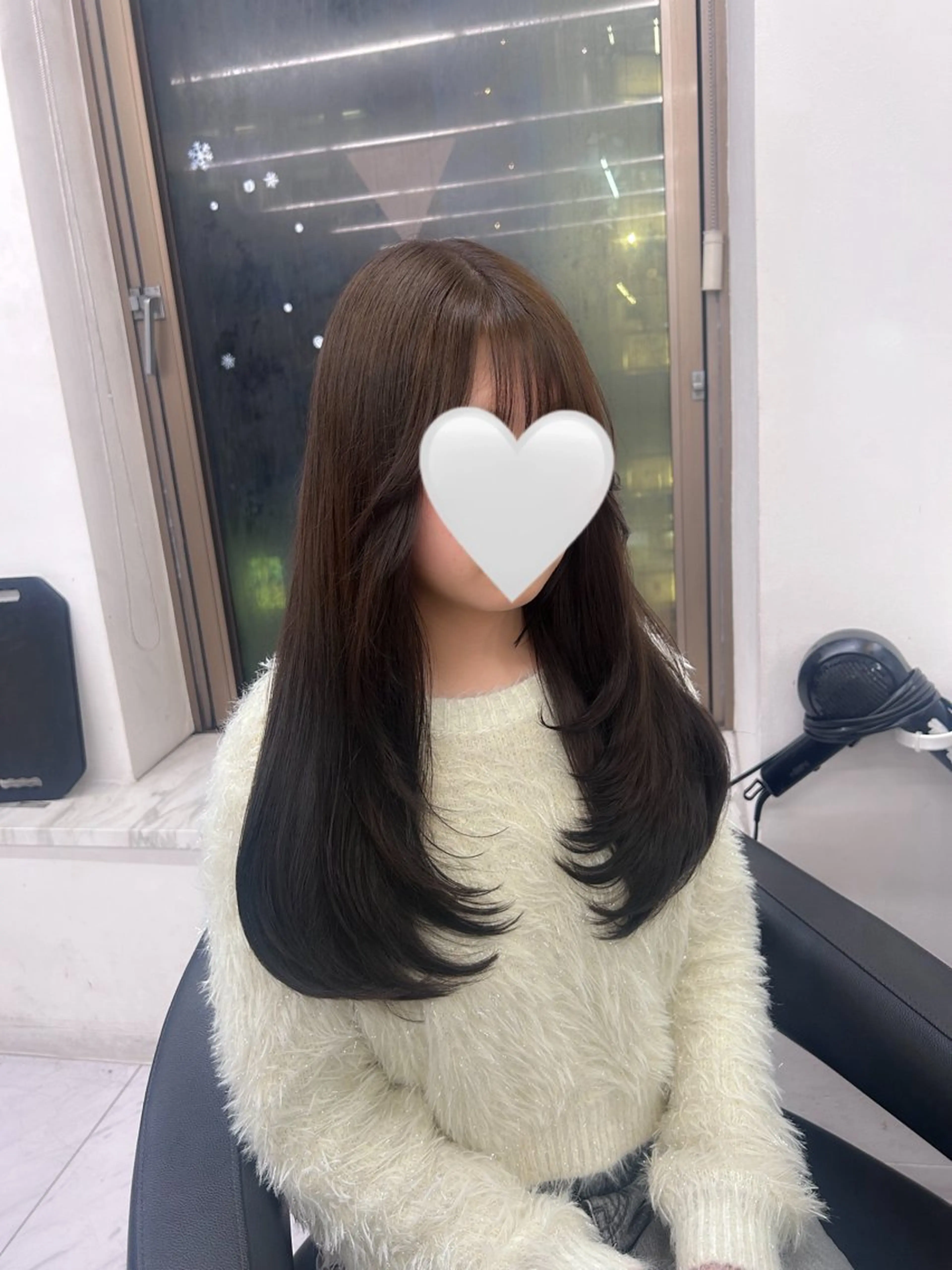 ロング カラー パーマ ヘアアレンジ メンズ キッズ ヘアカラー トリートメント ヘアセット ブリーチなしカラー/ ブラウン/レイヤーのヘアスタイル