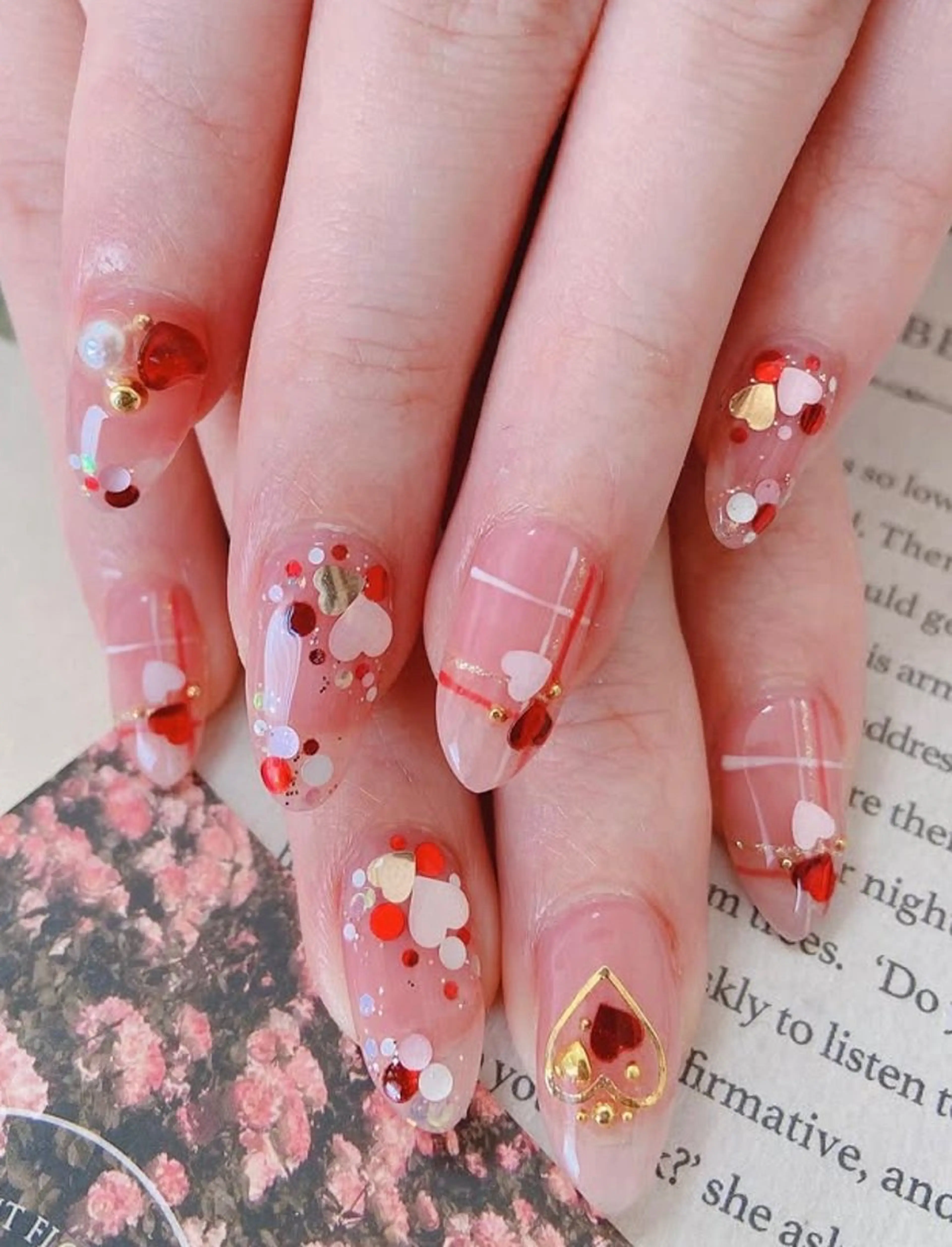 ネイル ハート バレンタイン nail salon Berry所属・前田 りかのネイルデザイン