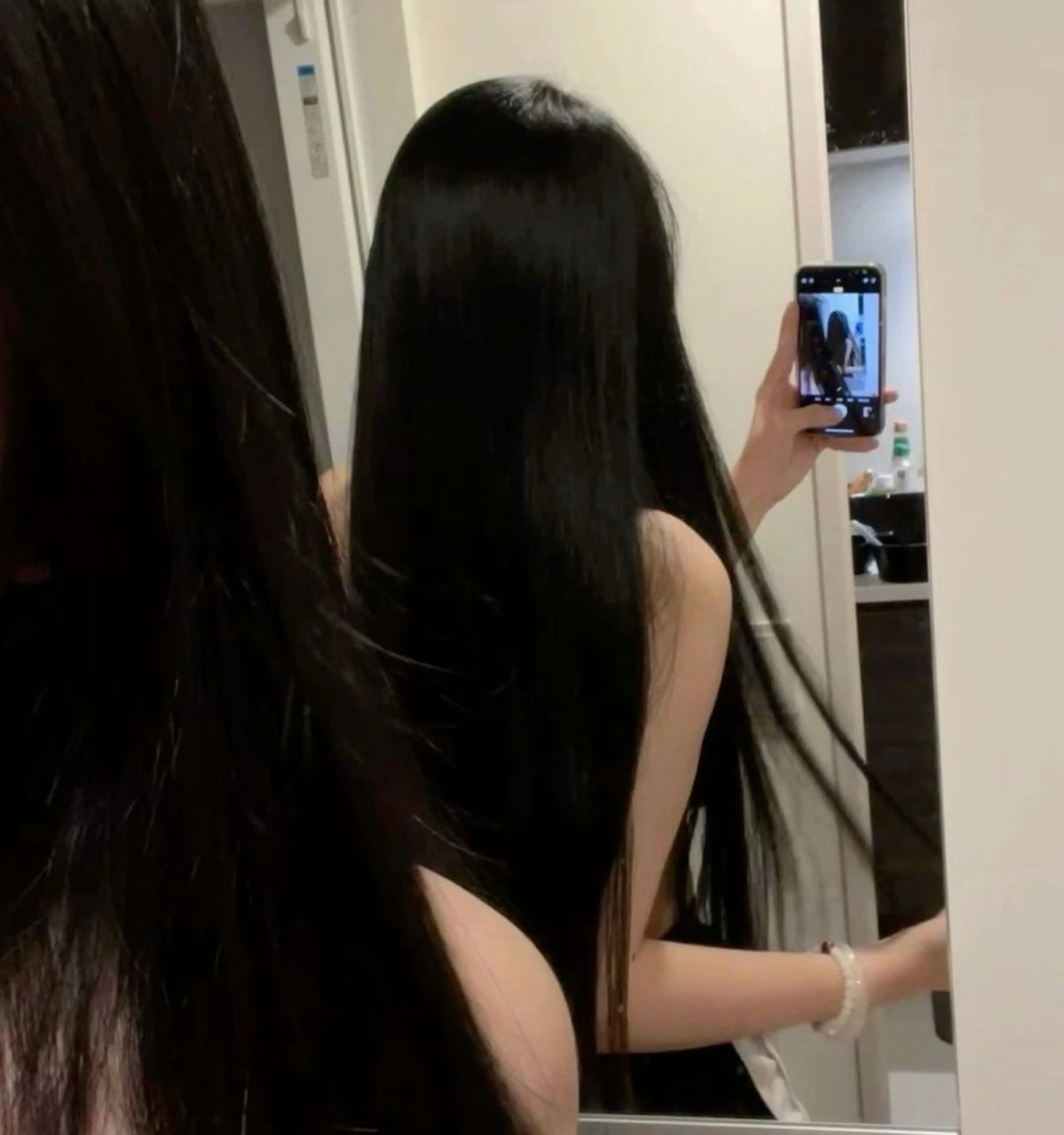 ロング カラー カット ヘアカラー 縮毛矯正 トリートメント 韓国風暗髪ヘア🤍 🫧MIREIのヘアスタイル