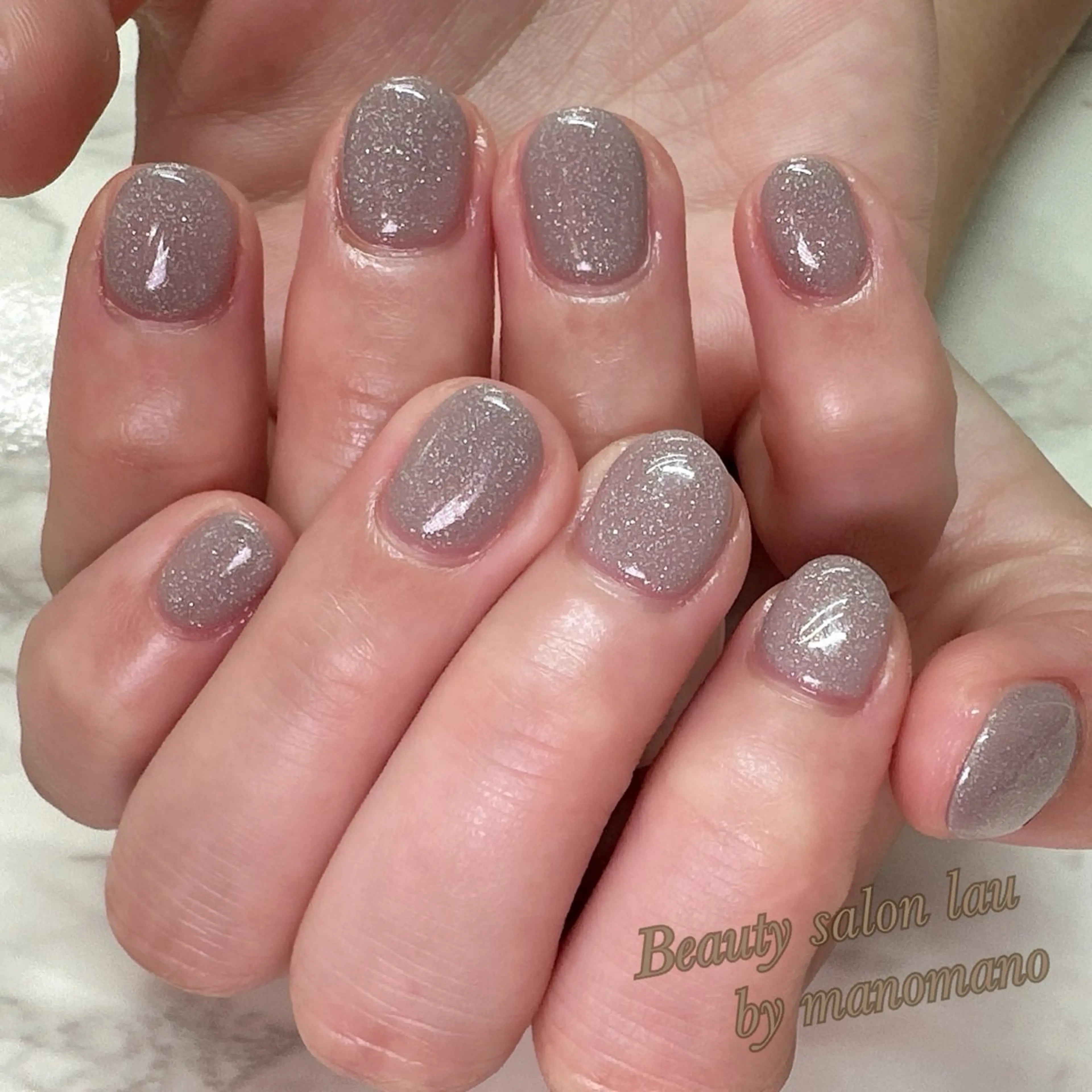 ネイル ラメ(グリッター) ワンカラーネイル ハンドネイル ラウバイマノマノ なかざとのネイルデザイン