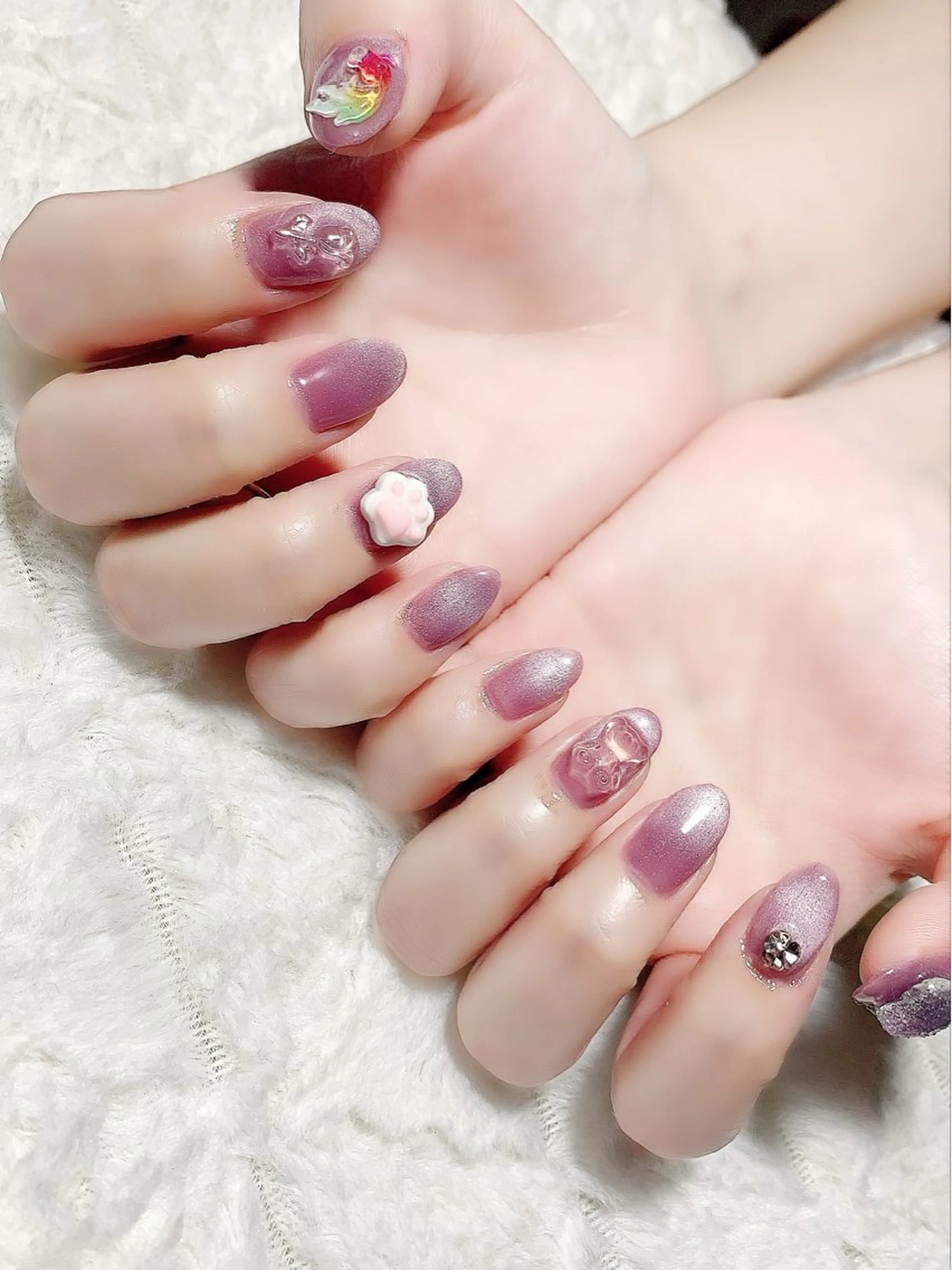 ネイル ハンドネイル ＫＥＩ nail🎀 ガーリーネイル🧸のネイルデザイン