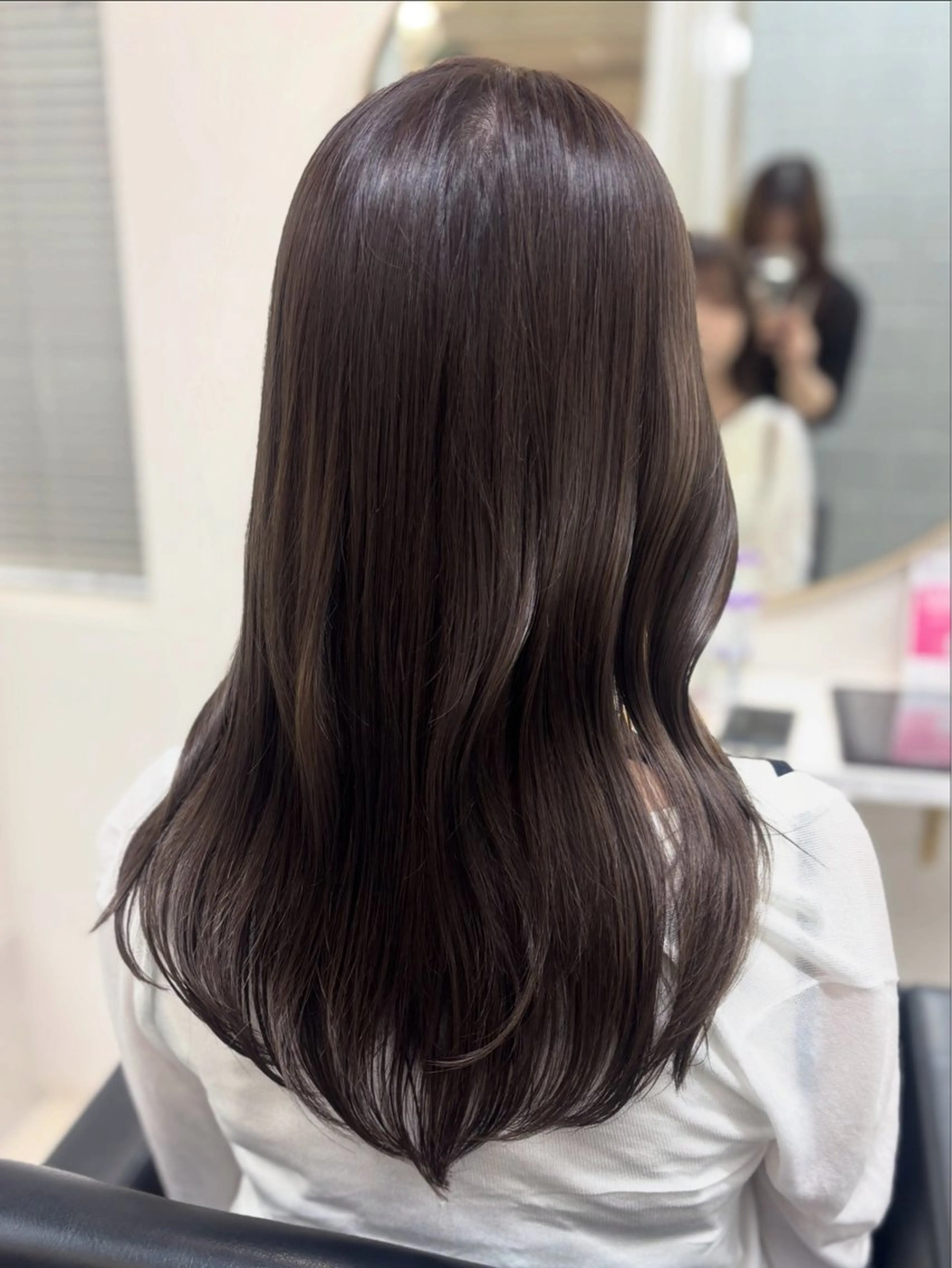 ミディアム カラー カット ヘアカラー トリートメント レイヤーカット🍒韓 国ヘア🍒ひかりのヘアスタイル