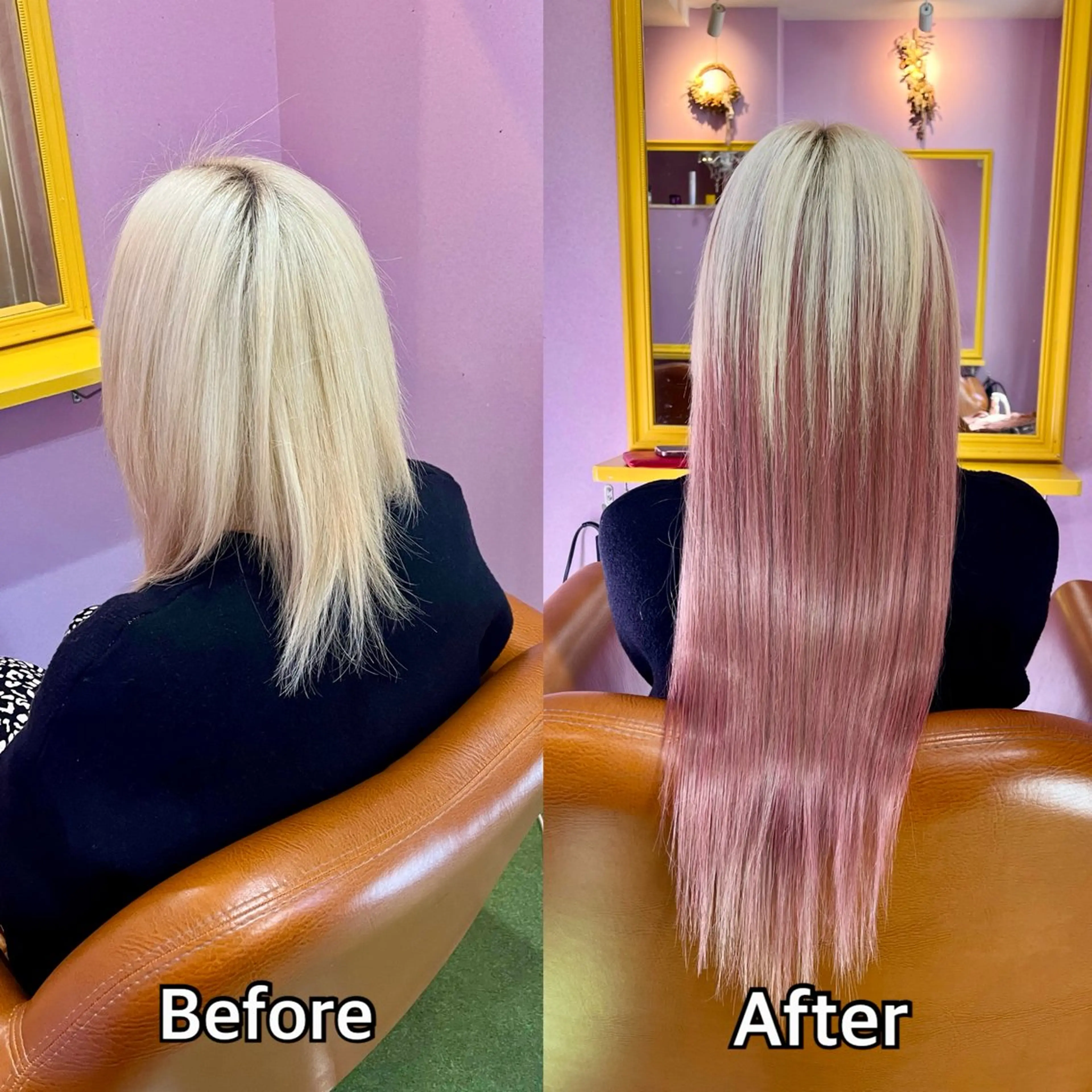 ロング エクステ シール＋ちび編み込み エクステ梅田🐨のヘアスタイル