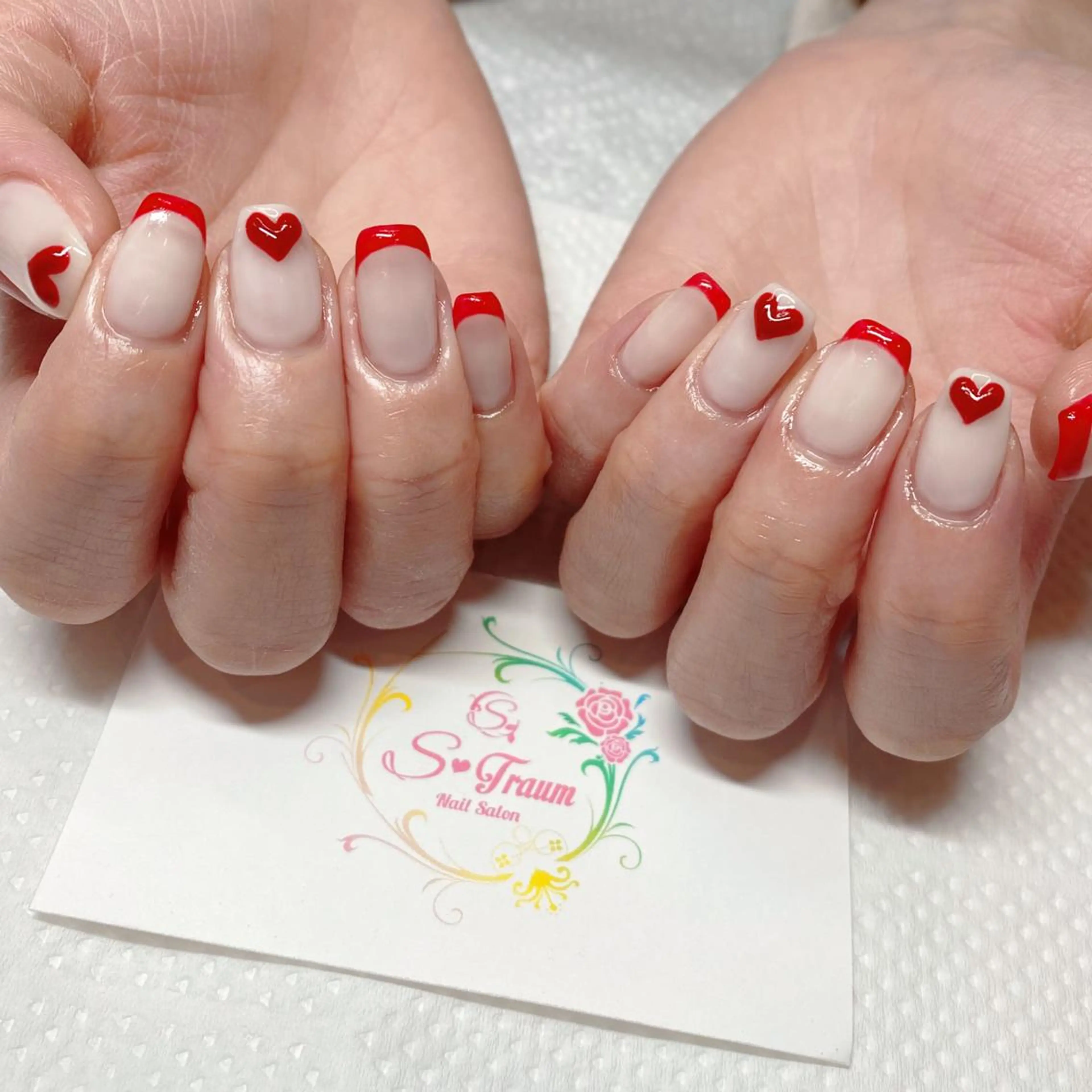 ネイル アートネイル ジェルネイル ハート バレンタイン Nail Salon S-Traum所属・Nail Salon S-Traumのネイルデザイン