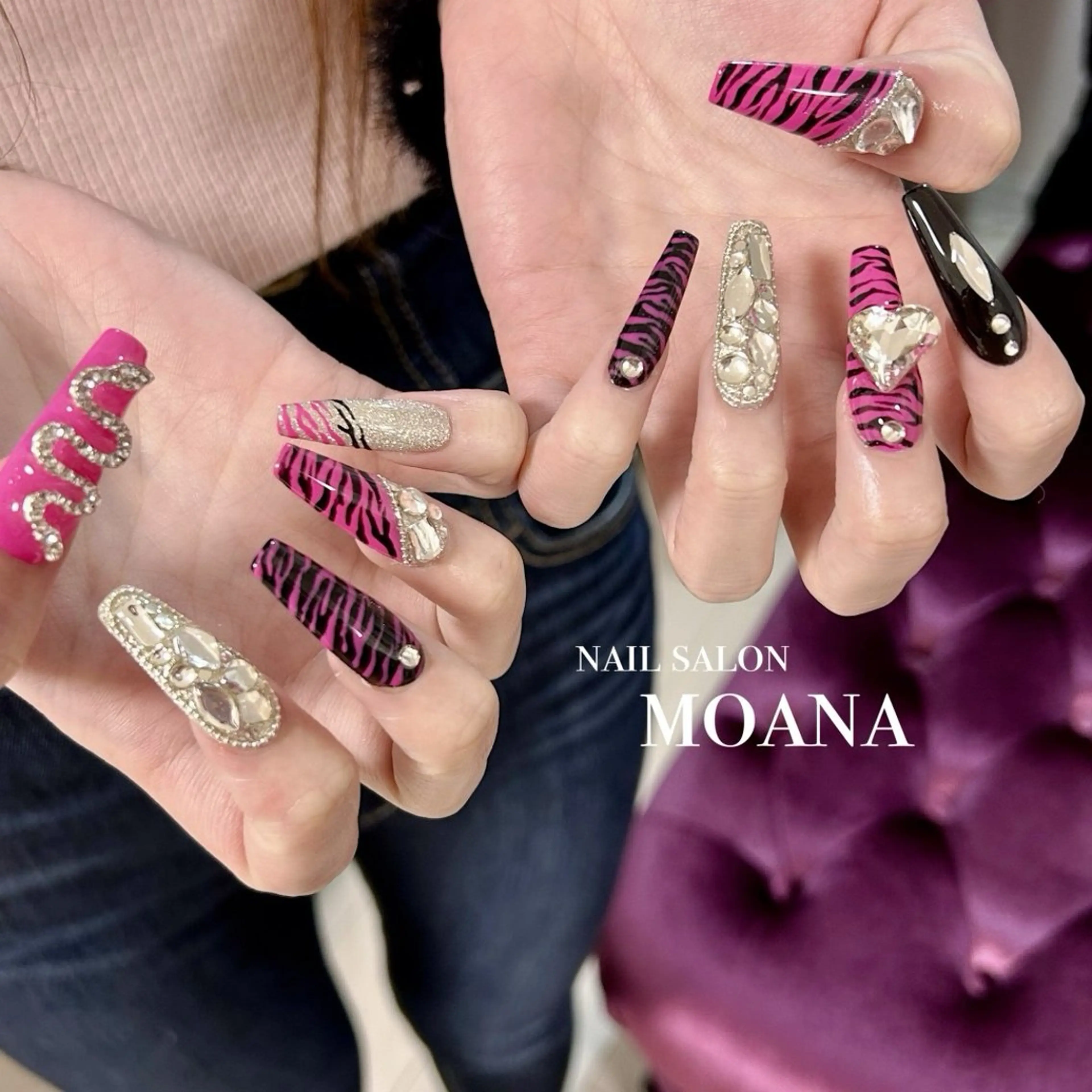 ネイル アートネイル 長さ出し ロングネイル ネイル/束感まつ毛 MOANA天王寺店のマツエク・マツパデザイン