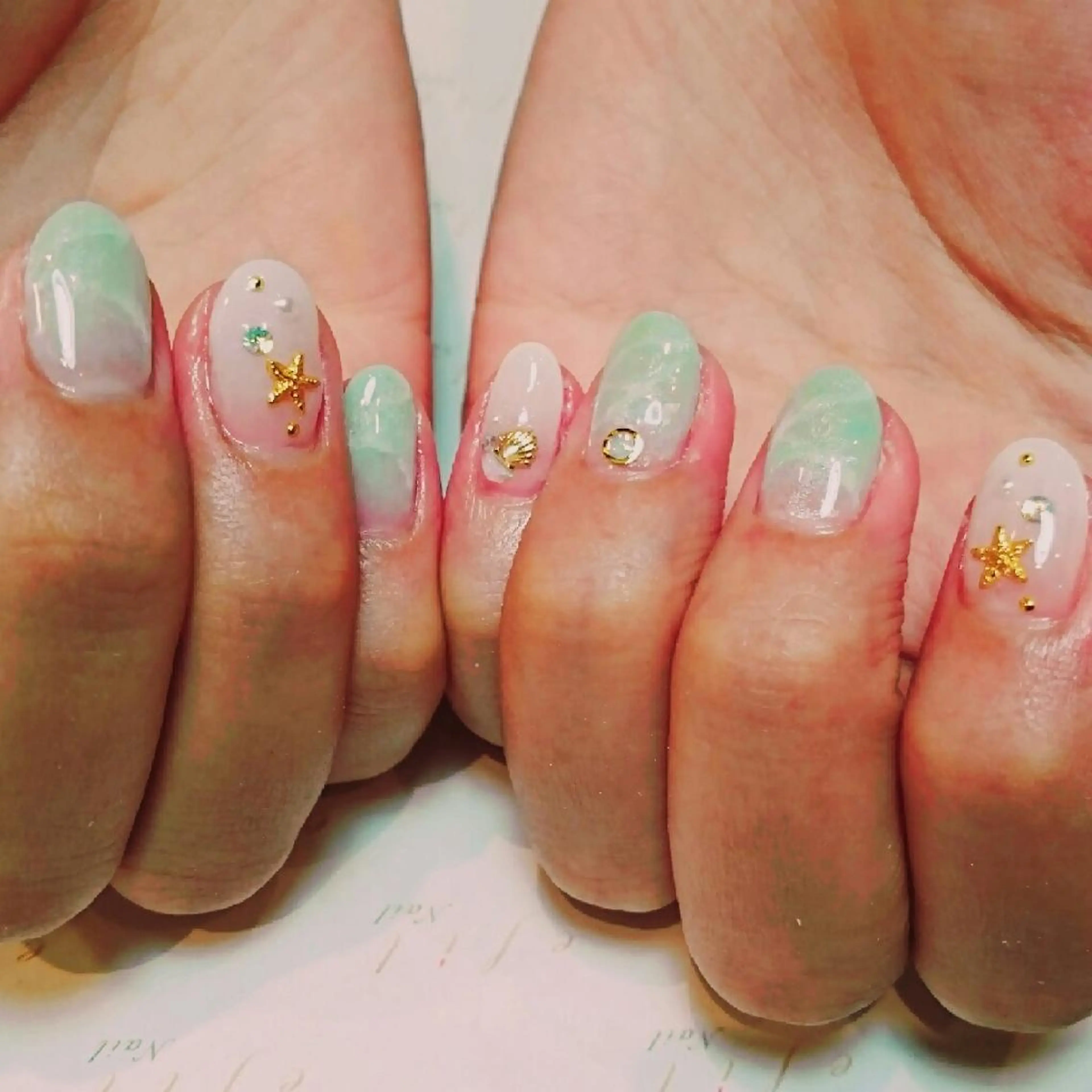 ネイル 夏ネイル みー shakushiroのネイルデザイン