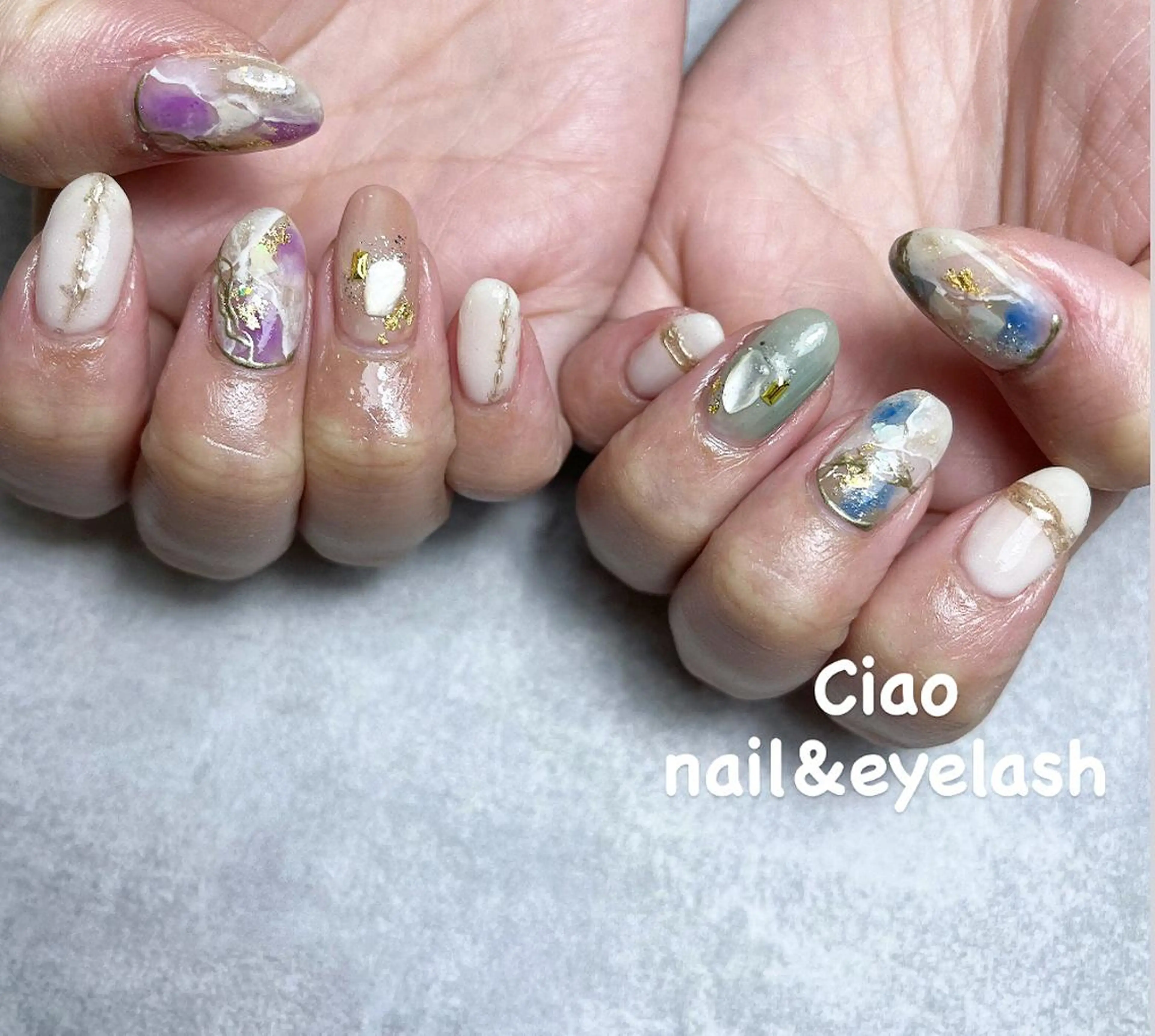 ネイル アートネイル ジェルネイル 大理石ネイル(マーブル) ニュアンスネイル シンプルネイル #Amin所属・#Amin nail salonのネイルデザイン