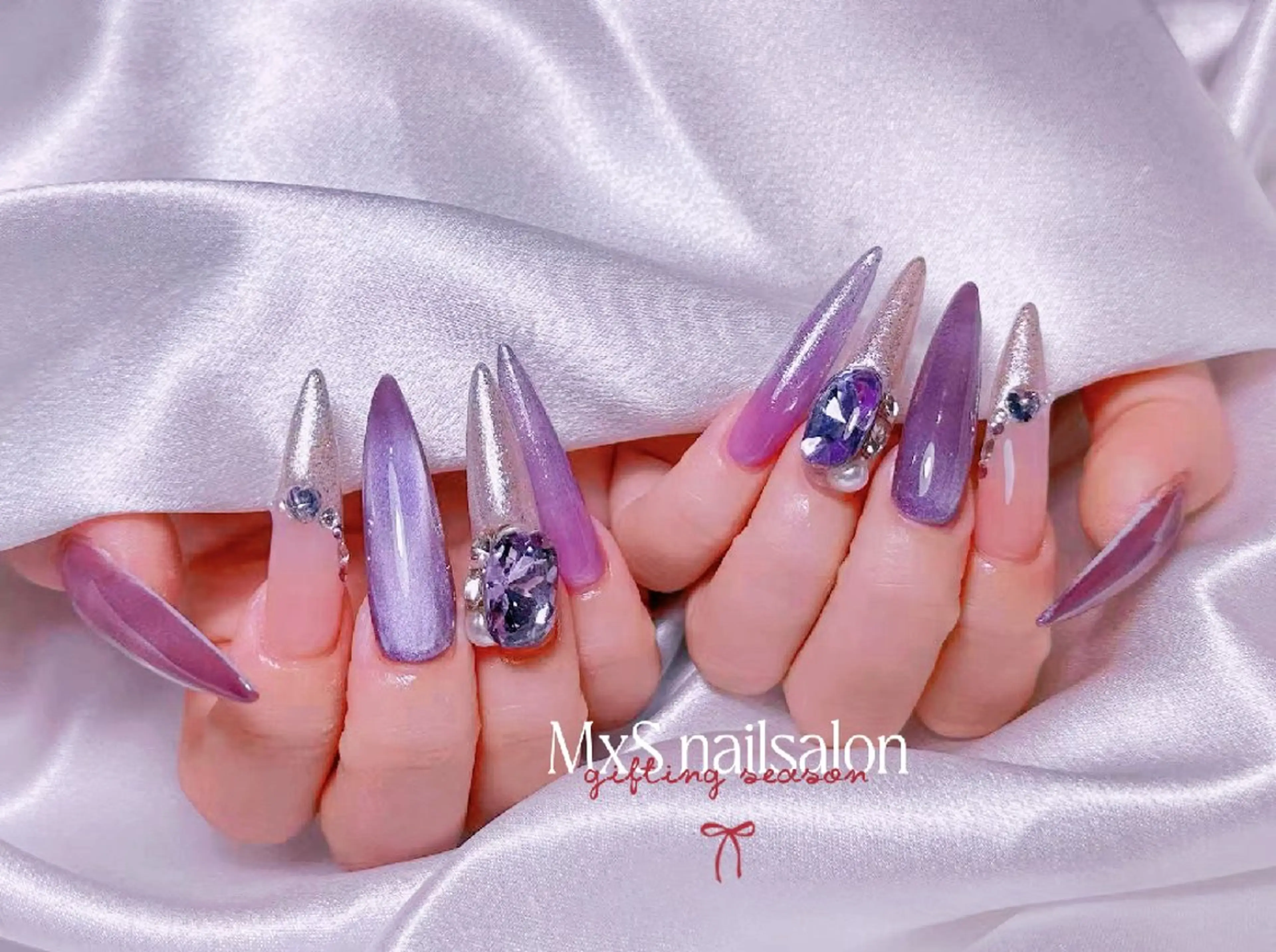 ネイル ジェルネイル 韓国ネイル マグネットネイル パラジェル バレンタイン ハンドネイル ハンドケア MxS Nail 【長さだし/フィルイン/マグネット/ワンホンネイル/韓国ネイル/パラジェル】所属・M×S Nail みなのネイルデザイン