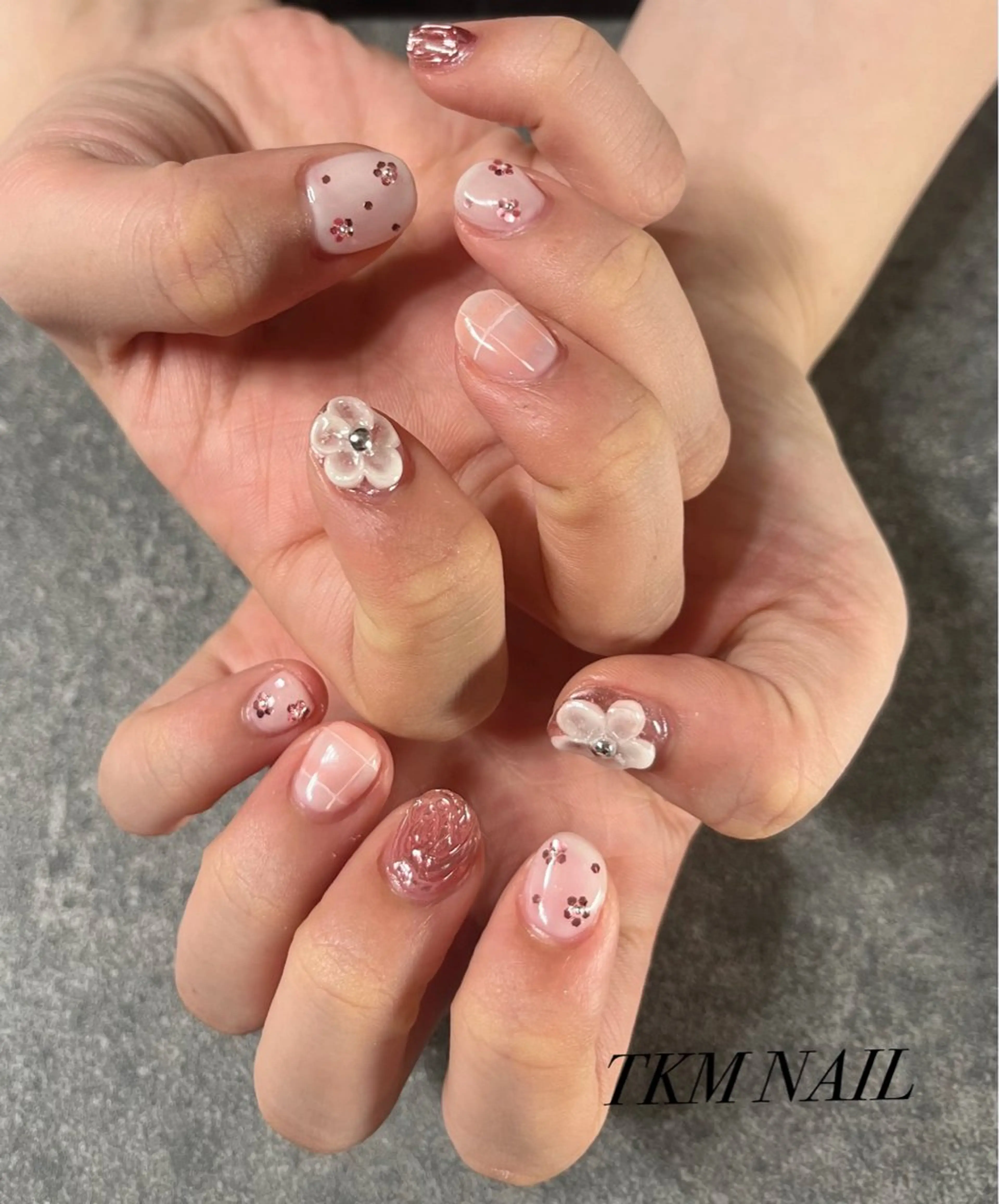 ネイル アートネイル ゴージャス 春ネイル ______ TKM  NAILのネイルデザイン