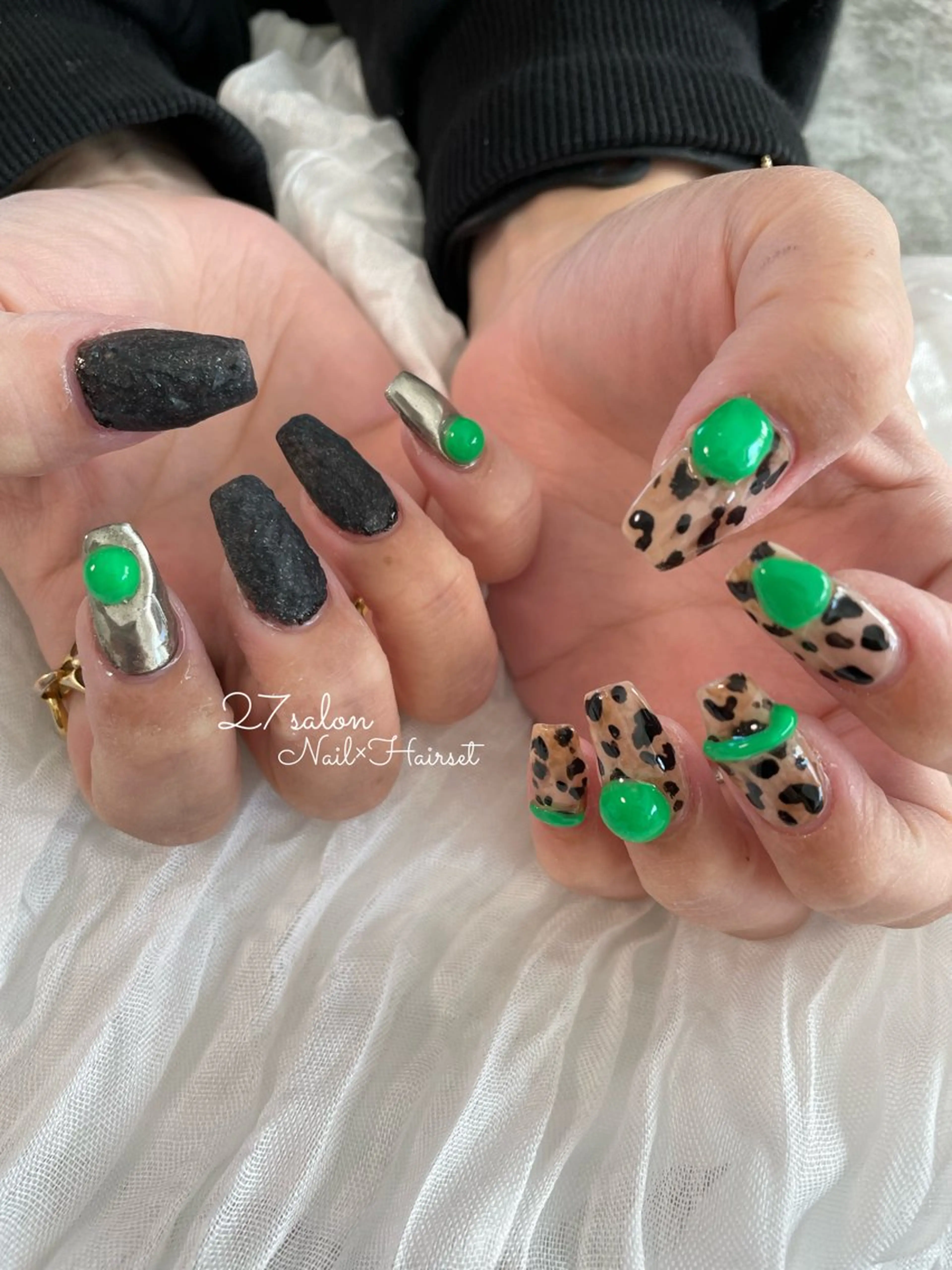 ネイル アニマル柄 ジェルネイル 27salon yuinaのネイルデザイン