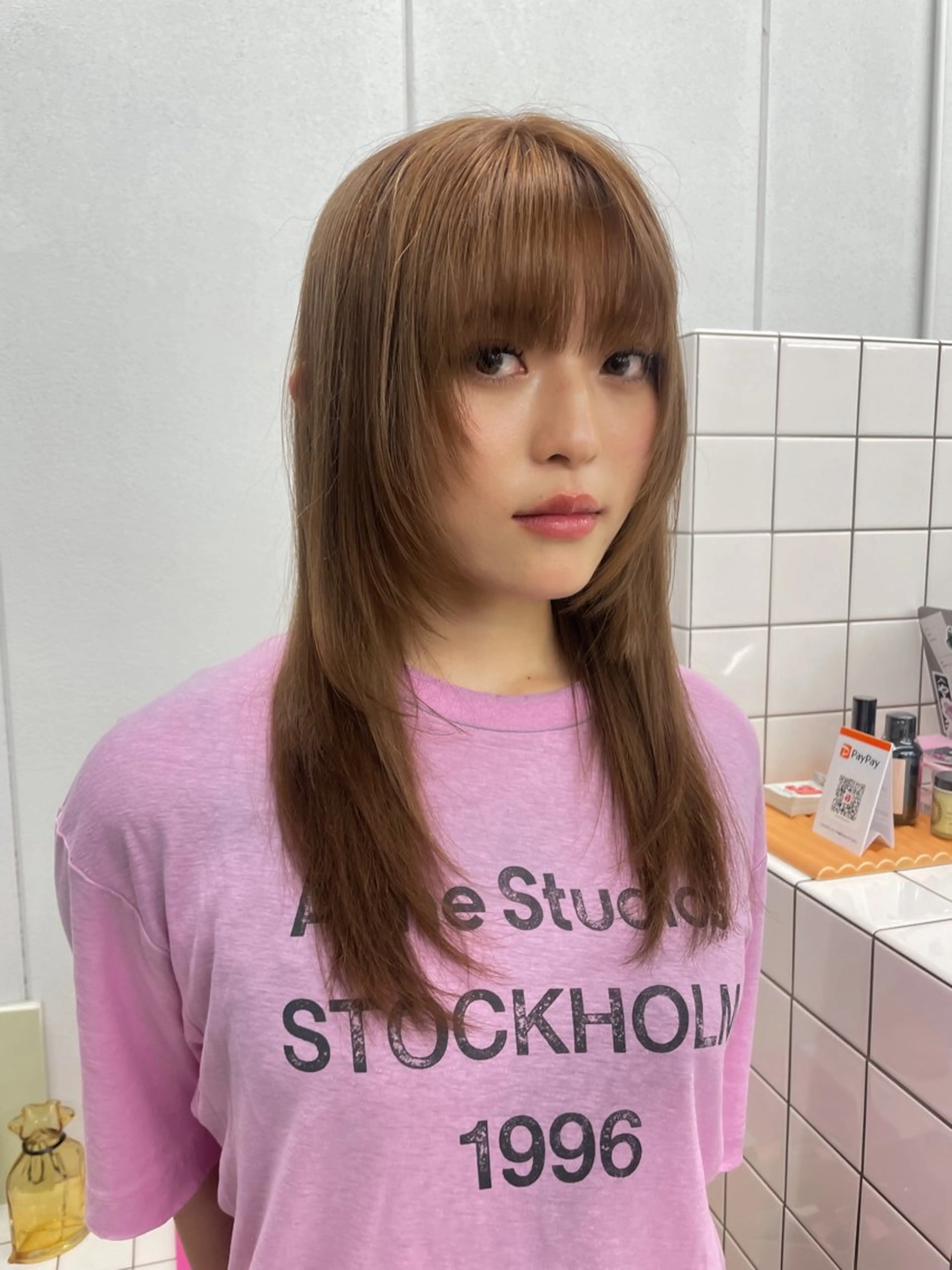 ミディアム カラー カット ヘアカラー トリートメント 関 京磨のヘアスタイル