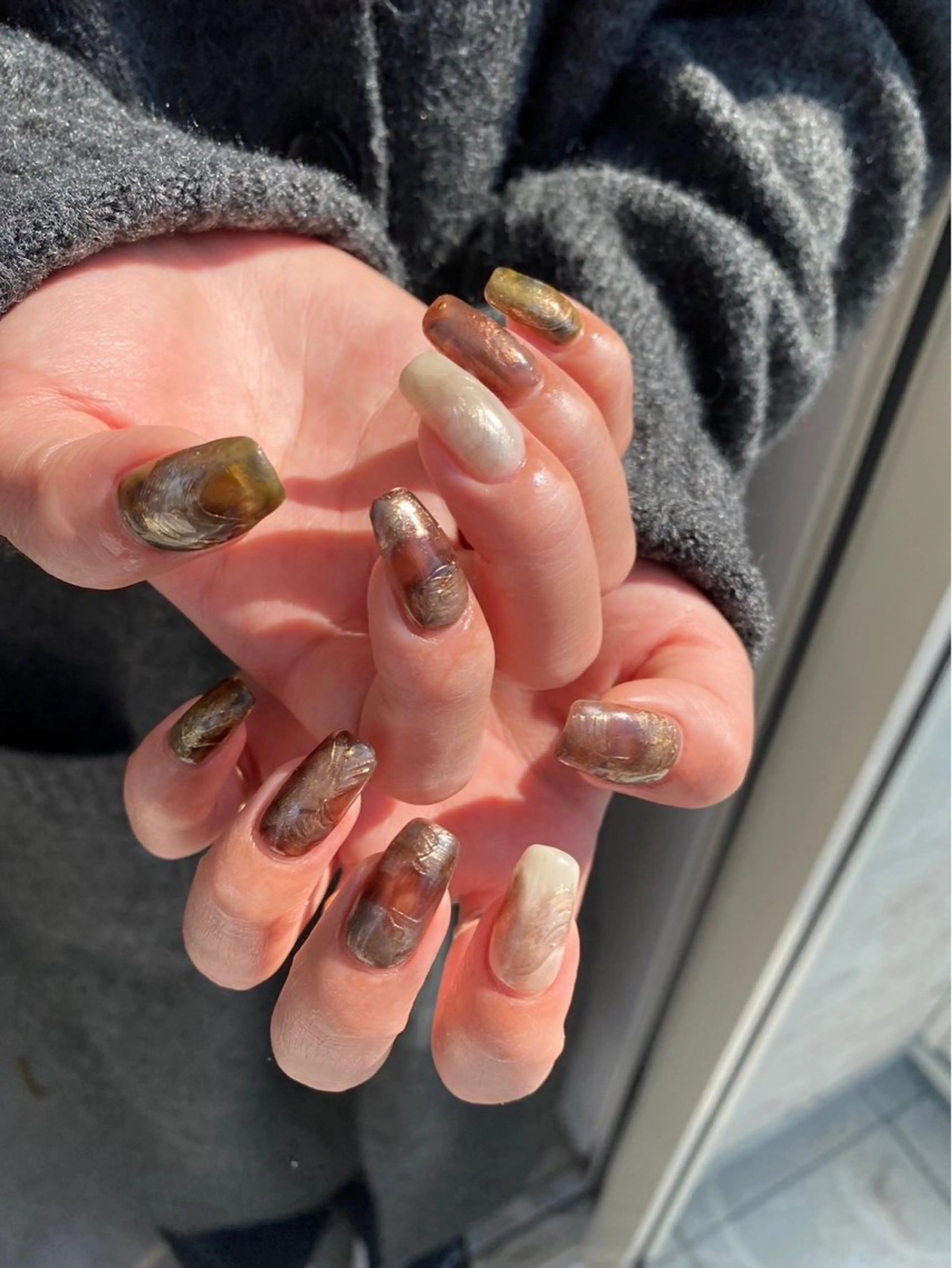 ネイル ジェルネイル マグネットネイル ニュアンスネイル ワンカラーネイル パラジェル ハンドネイル 草加ニュアンスネイル 🌚hersのネイルデザイン