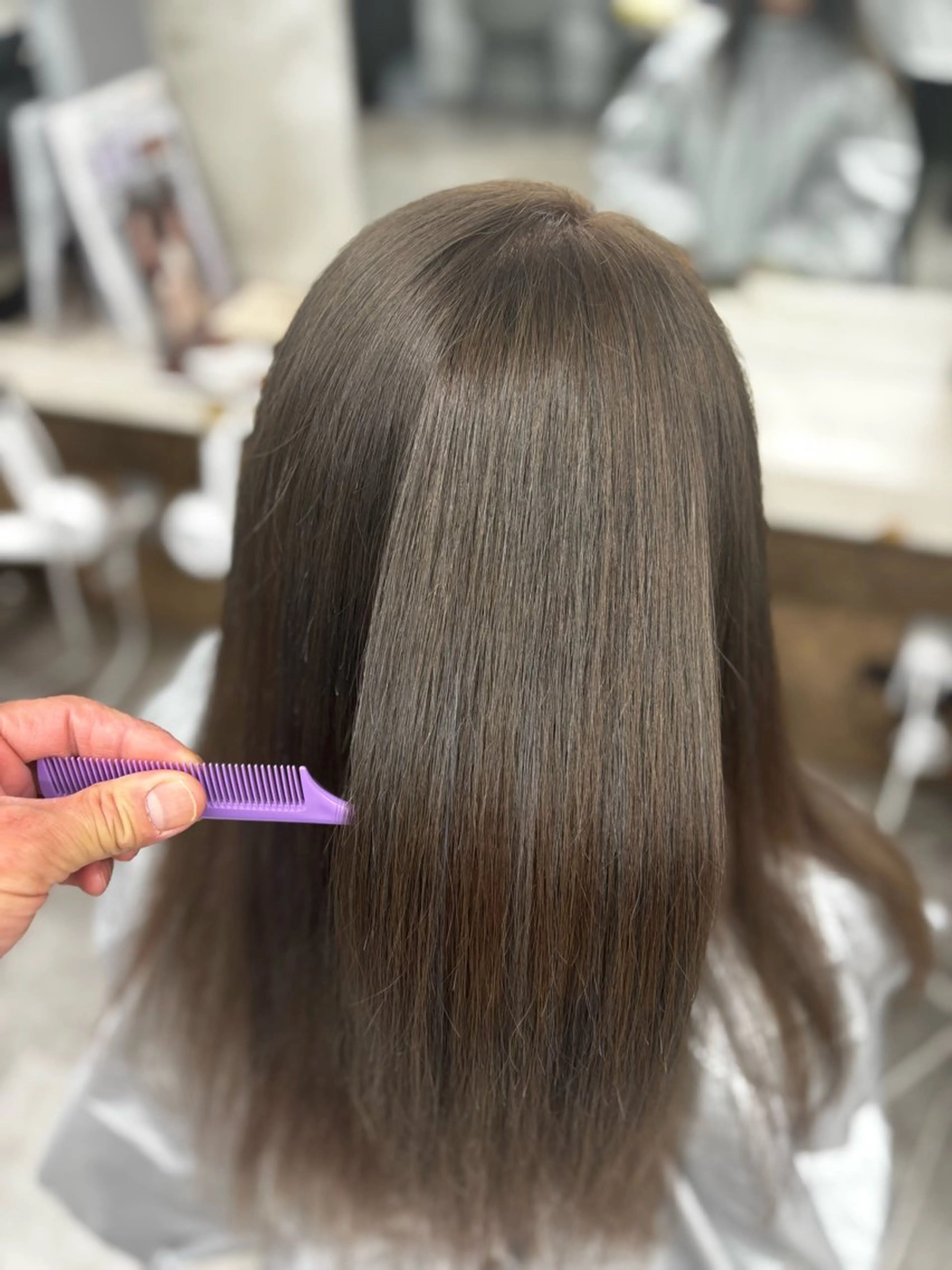 セミロング カット ヘアカラー トリートメント 🌟髪質改善ケアカラ ー美髪縮毛矯正y🌟のヘアスタイル