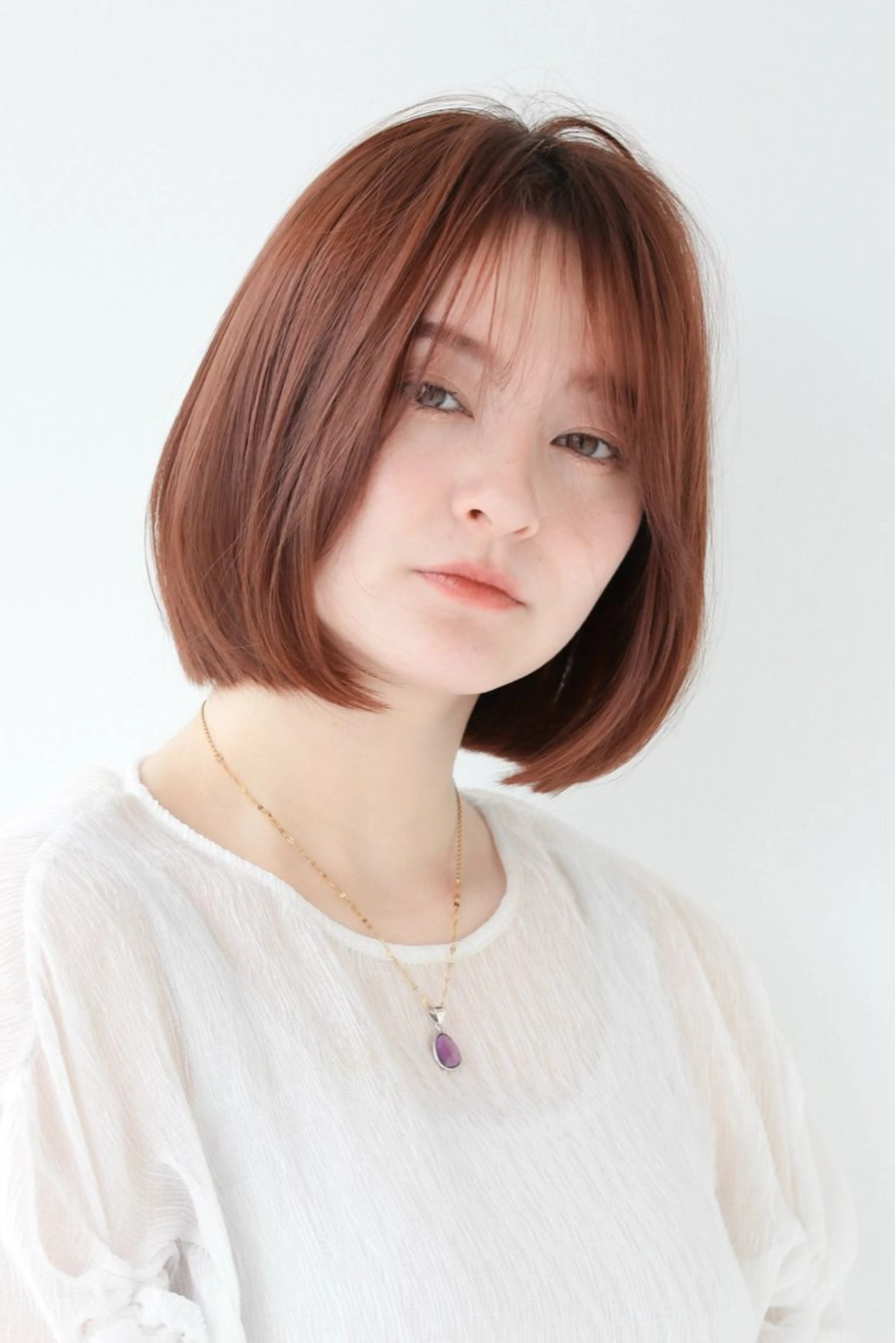 ミディアム カット ヘアカラー トリートメント ボブスタイル/ 透明感カラー/八幡のヘアスタイル