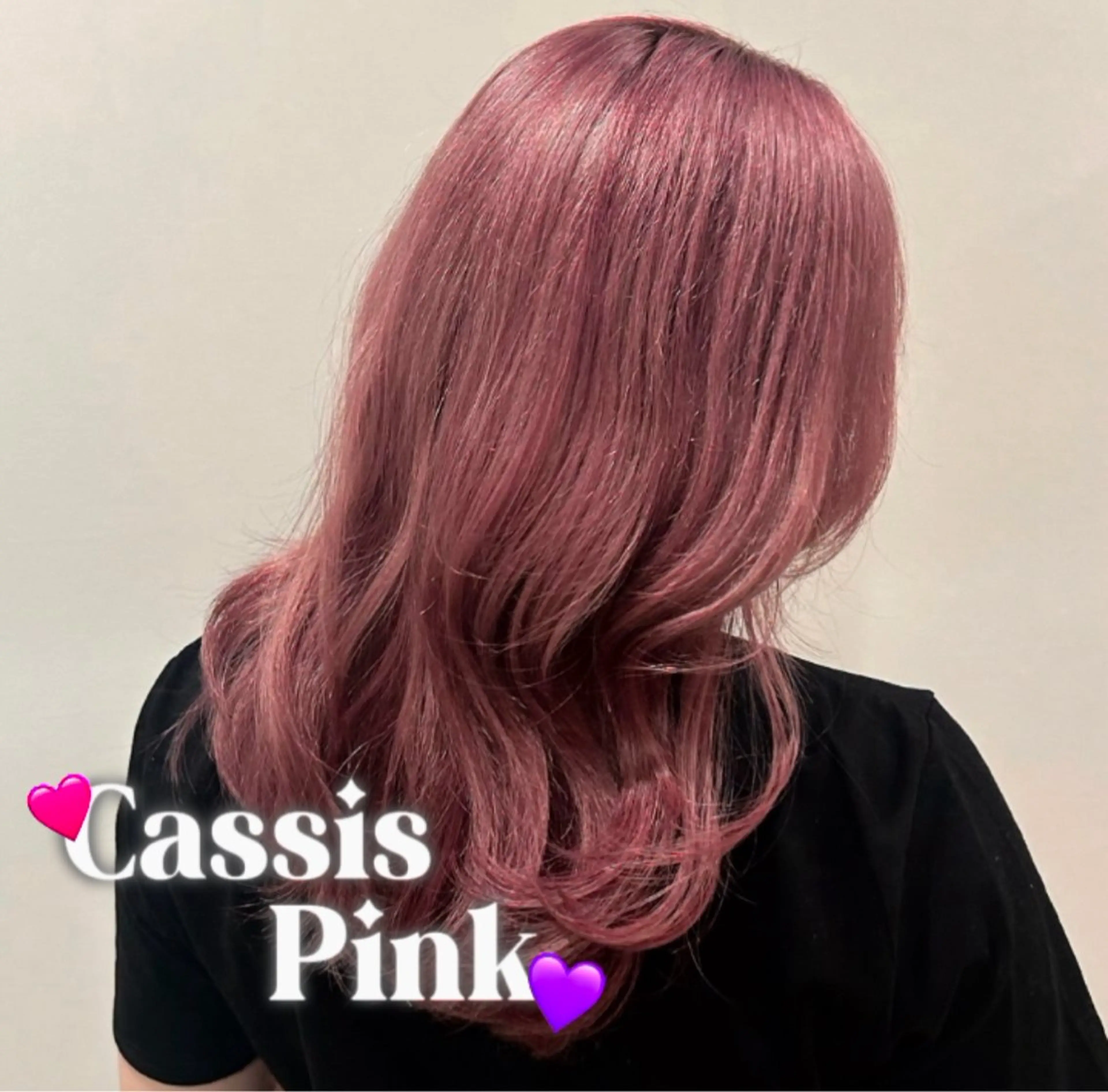 ミディアム カラー ピンクカラー CYM所属・ワンカラー/レイヤー 🩷モエのヘアスタイル