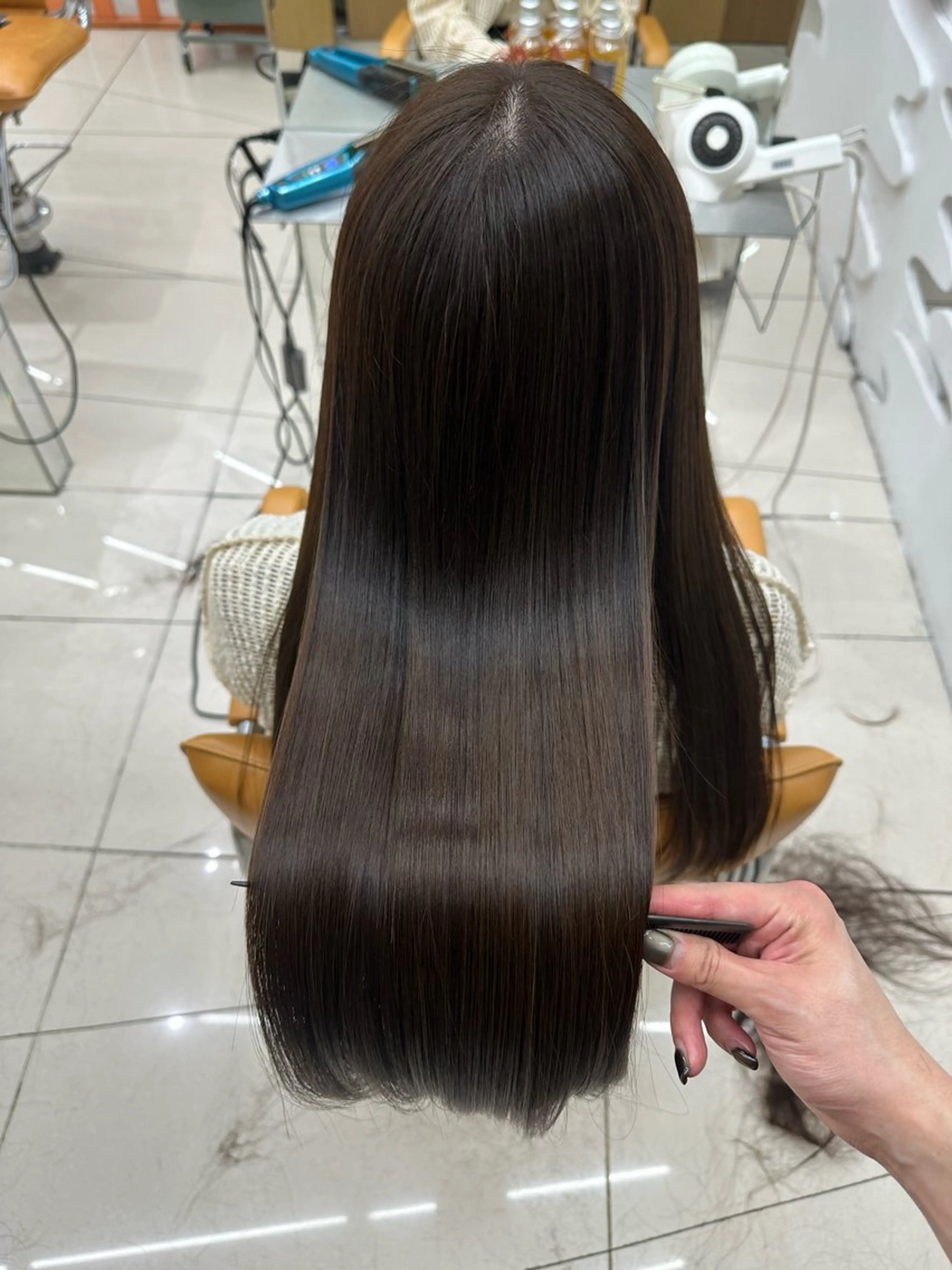 ロング カラー カット ヘアカラー 髪質改善× ハイライト溝江のヘアスタイル