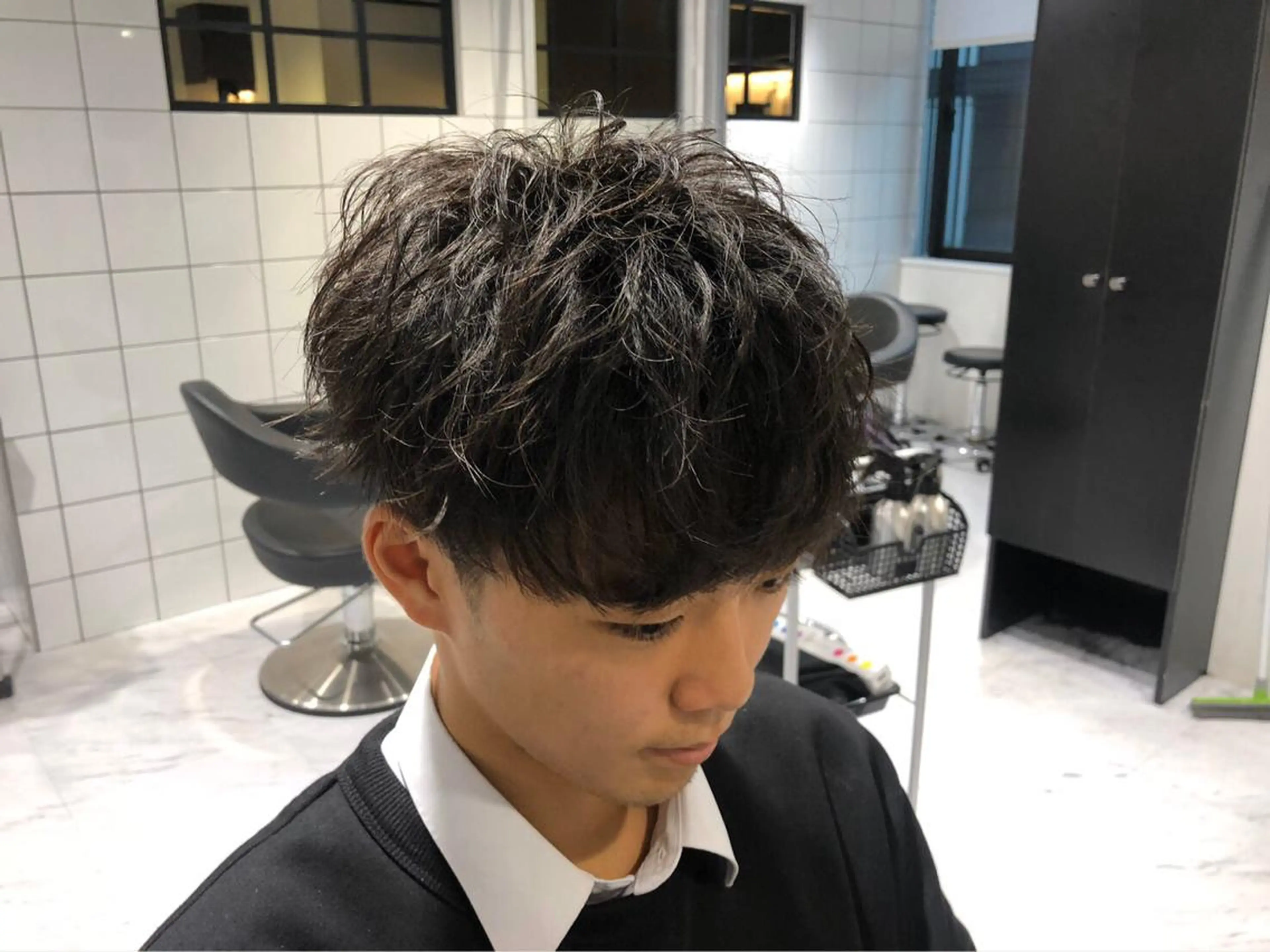 パーマ メンズ BABY 艶髪暗髪ヘア💖達人のヘアスタイル