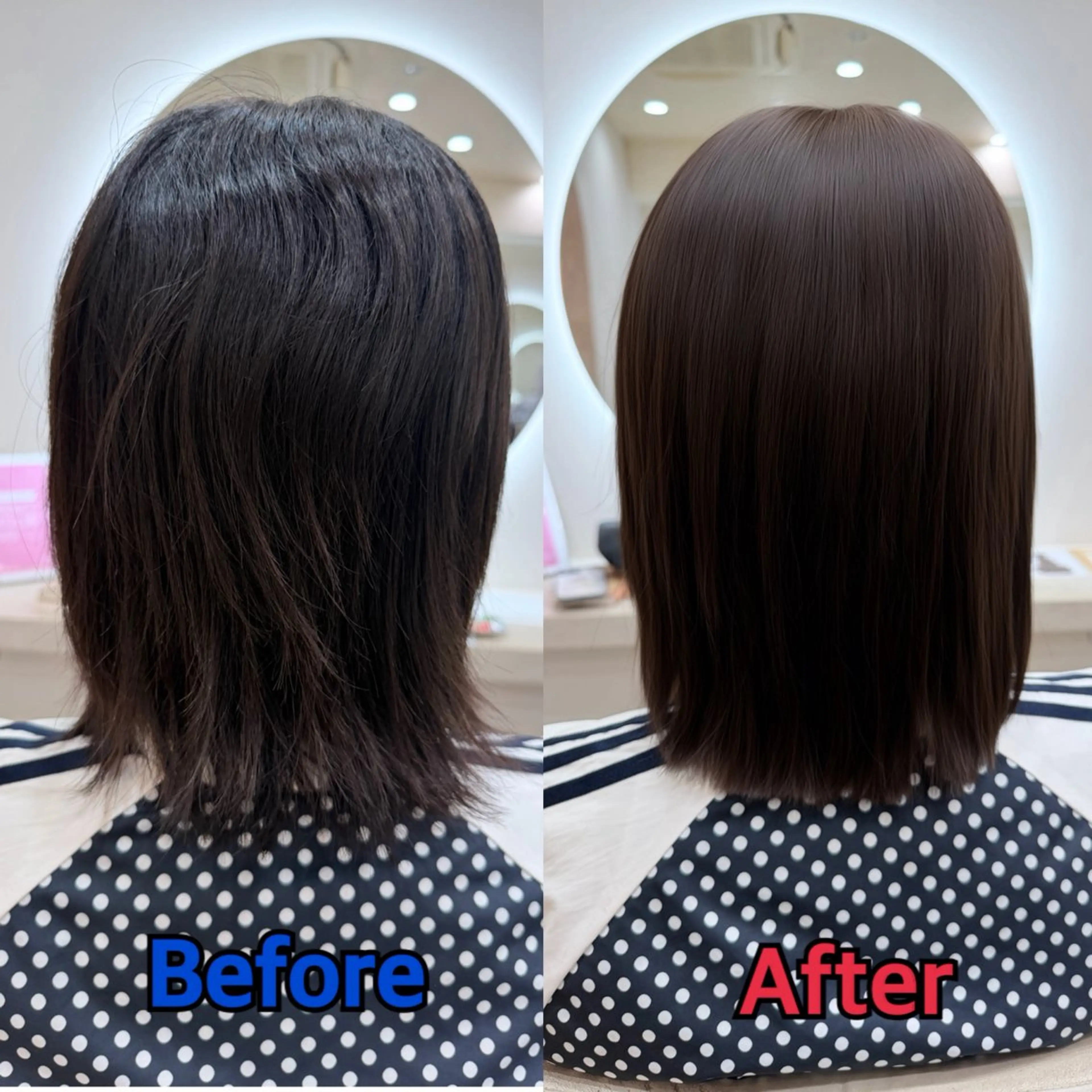 ミディアム 髪質改善 縮毛矯正 カット ヘアカラー 縮毛矯正 草野ゆずき⌇縮毛矯正 ⌇レイヤー⌇ボブ🕊のヘアスタイル