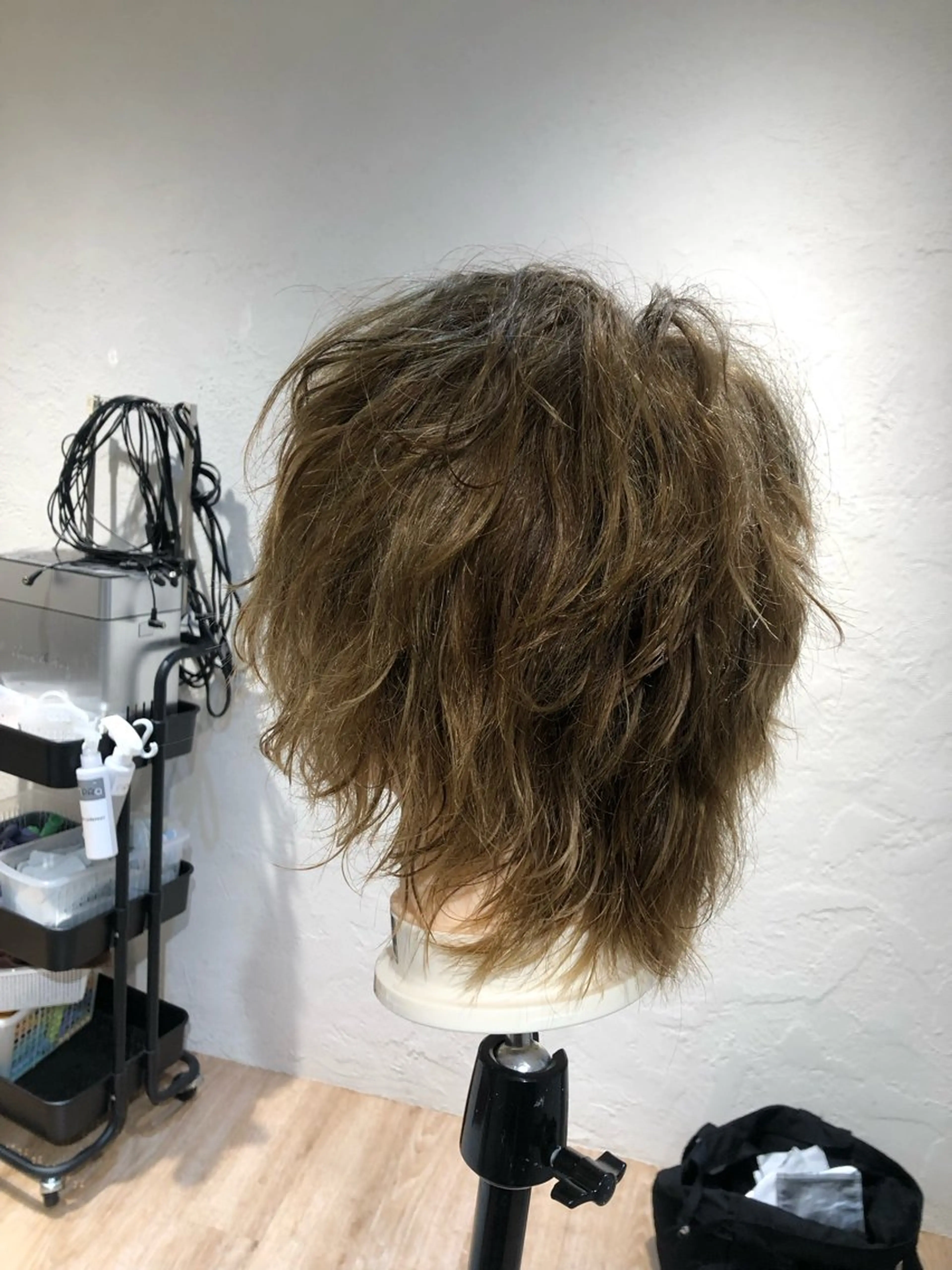 ミディアム パーマ メンズ 松下 倫子のヘアスタイル