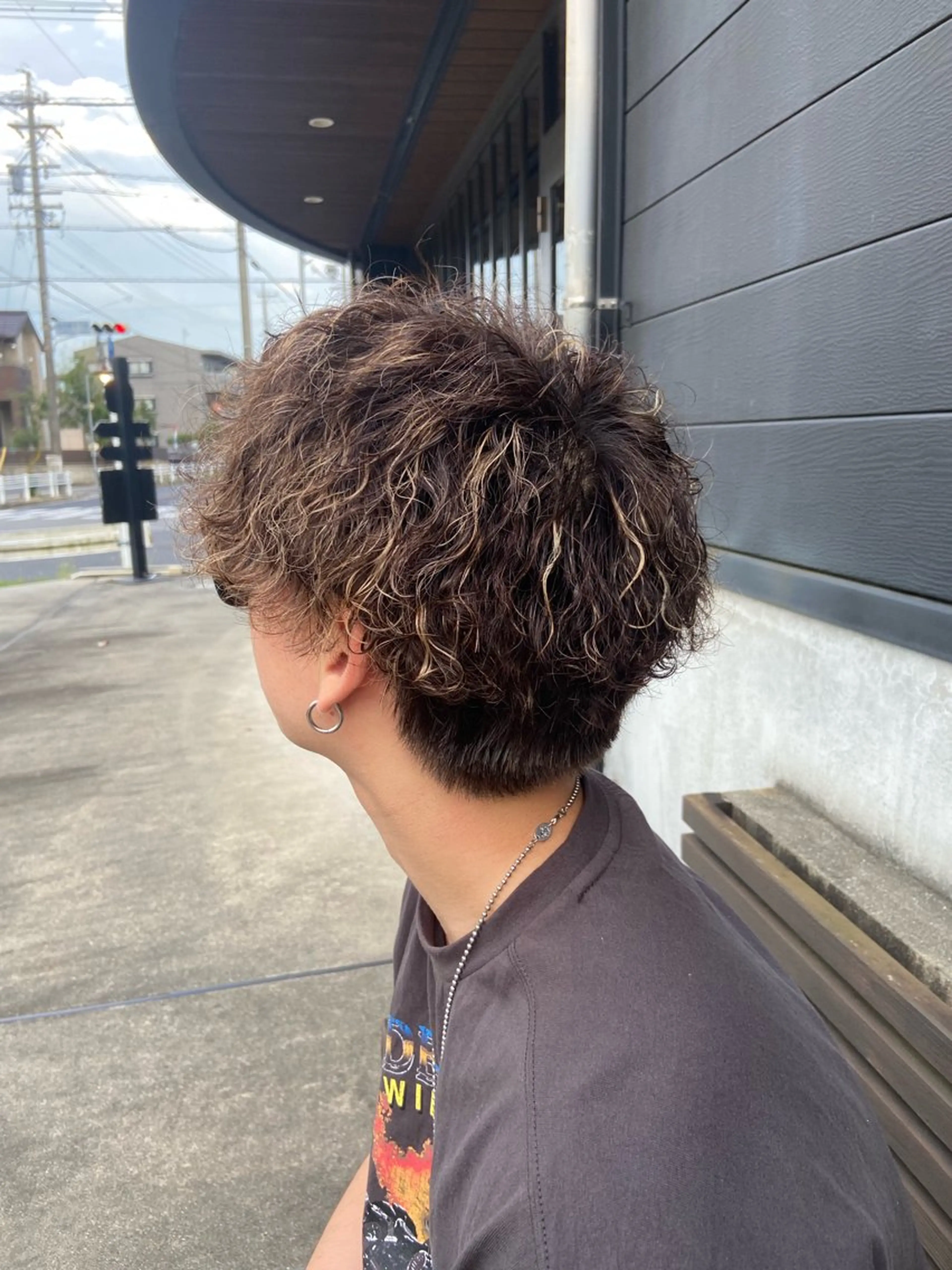 ショート カラー パーマ ハイライトカラー ハイライト パーマ 千上 結希奈のヘアスタイル