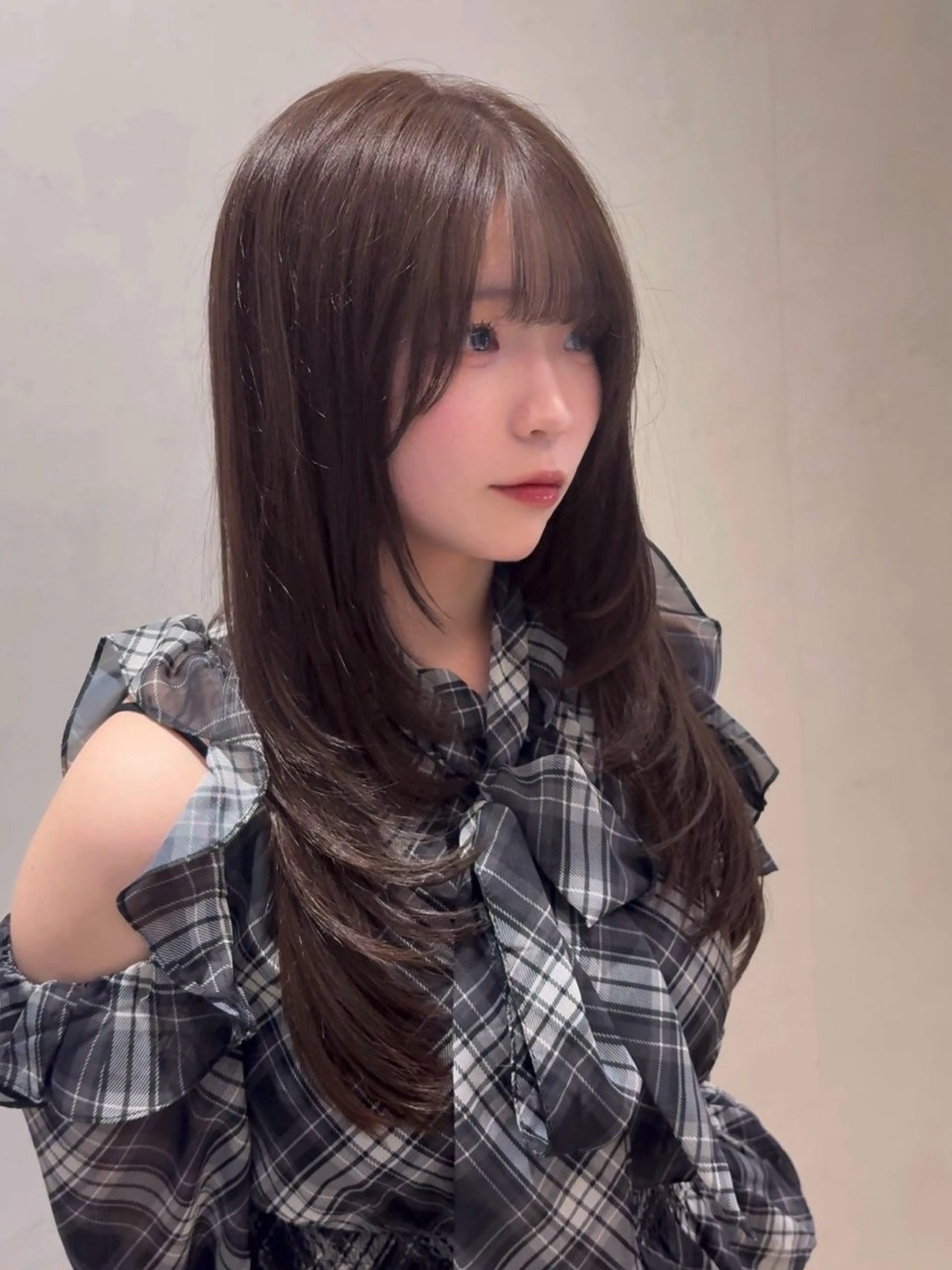 セミロング カラー ブリーチ ブラウンカラー ダブルカラー モカブラウン ブリーチなしカラー ヘアカラー meby所属・🩵福岡ブリーチなし レイヤー/紫音🩵のヘアスタイル