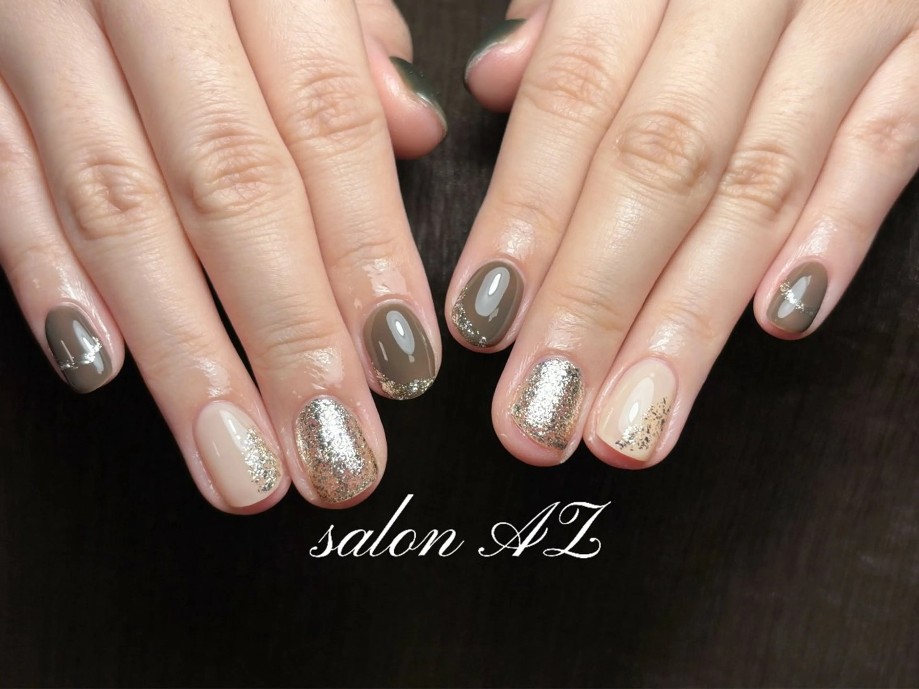 ネイル 長さ出し フットネイル フレンチネイル マグネットネイル ニュアンスネイル salon AZのネイルデザイン