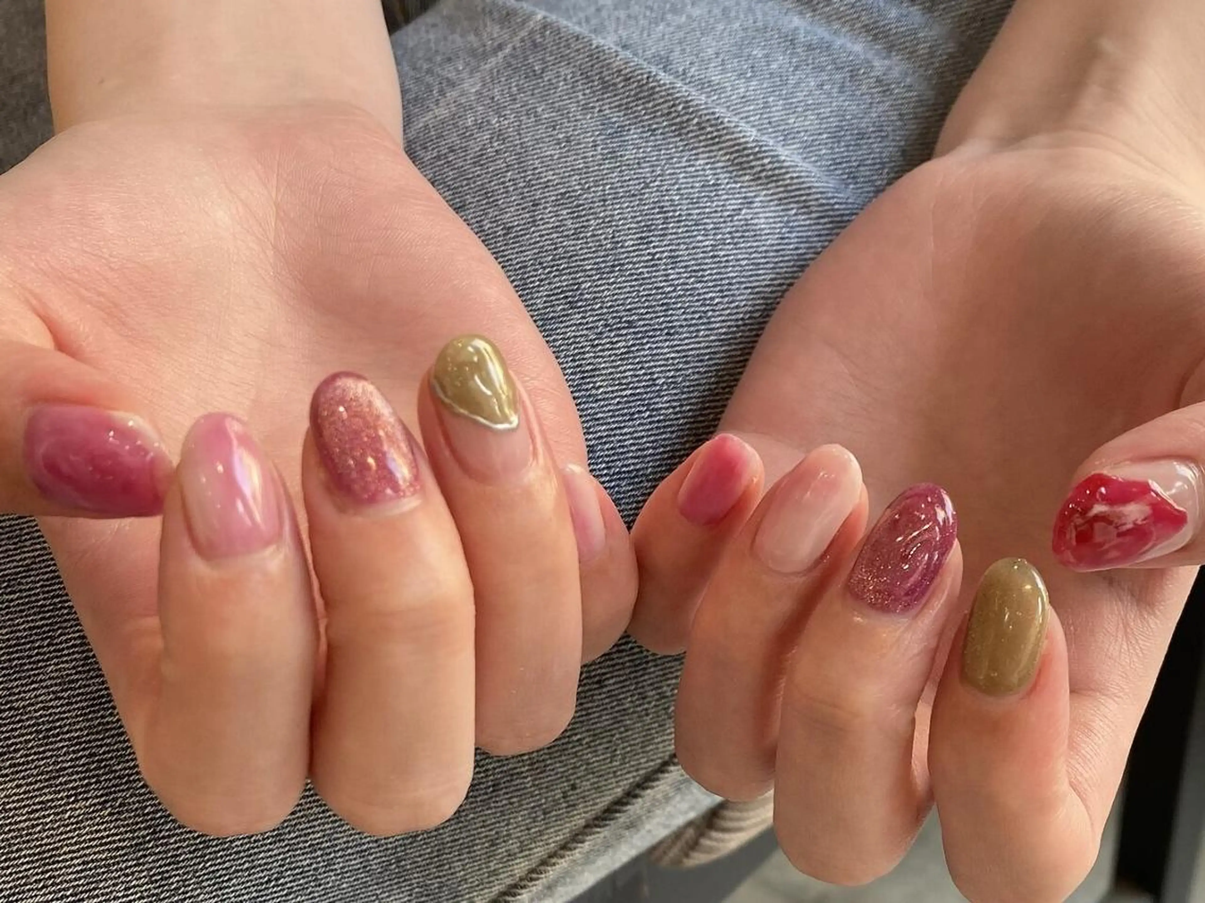 ネイル アートネイル ジェルネイル ニュアンスネイル パラジェル 夏ネイル 【パラジェル認定】 newiネイル京橋のネイルデザイン