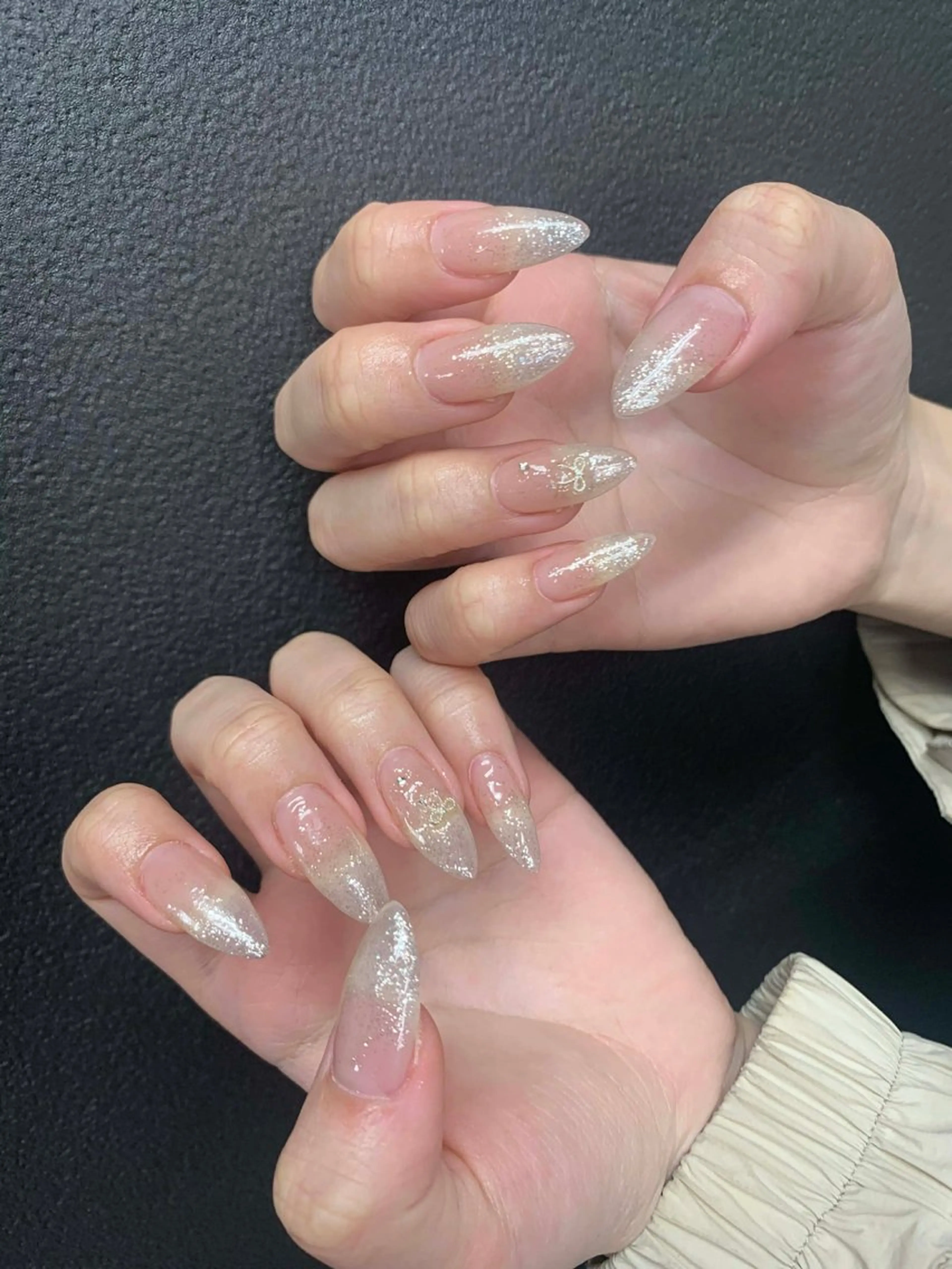 ネイル 韓国ネイル 持ち込み ニュアンスネイル ネイルチップ 冬ネイル RINN ANA.CHUOのネイルデザイン