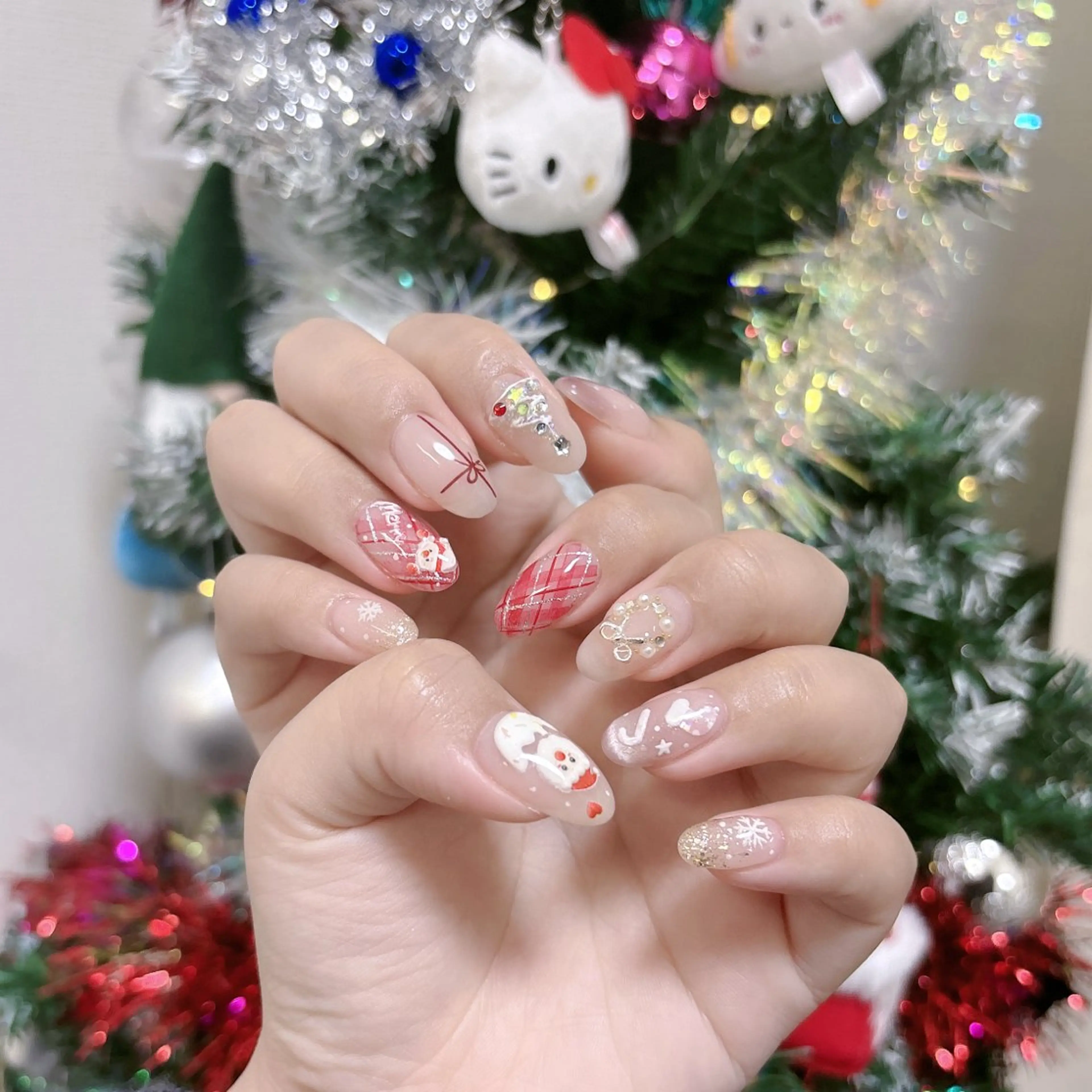 ネイル 成人式 大理石ネイル(マーブル) ネイルチップ 冬ネイル クリスマス ハンドネイル MoMoA Nail ネイル長さ出し専門店のネイルデザイン