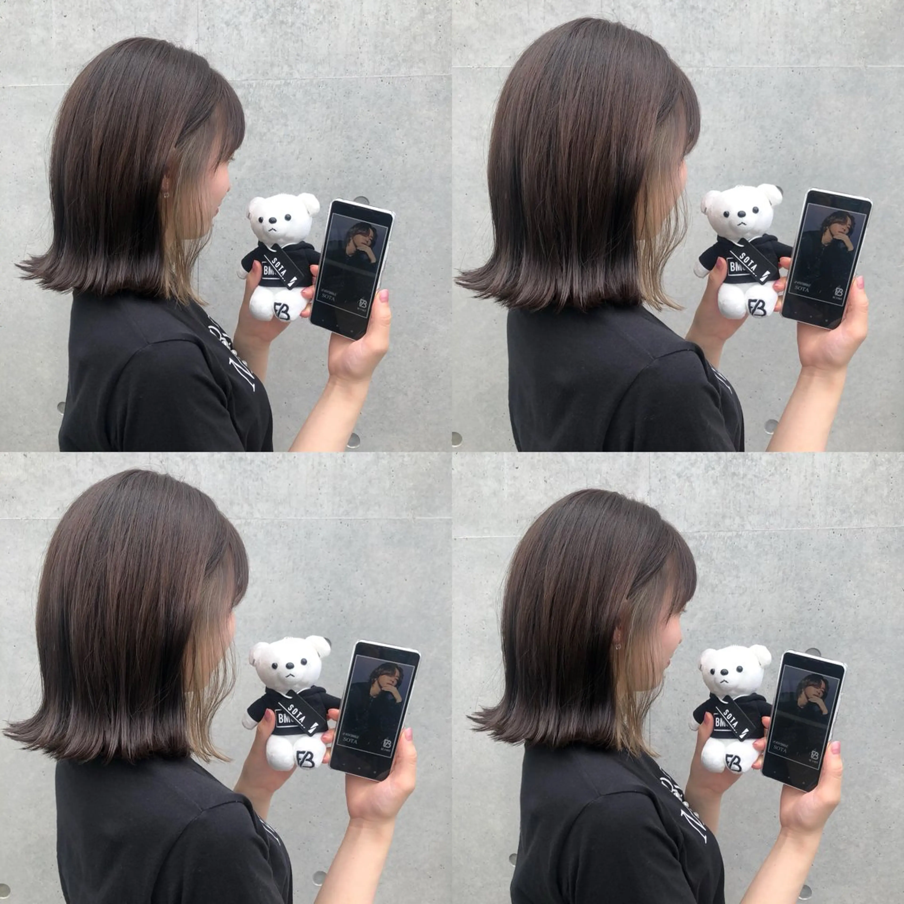 ミディアム カラー ベージュカラー ブリーチ 透明感カラー イヤリングカラー ミルクティーベージュ 推しカラー✨ オタク美容師ユウカのヘアスタイル