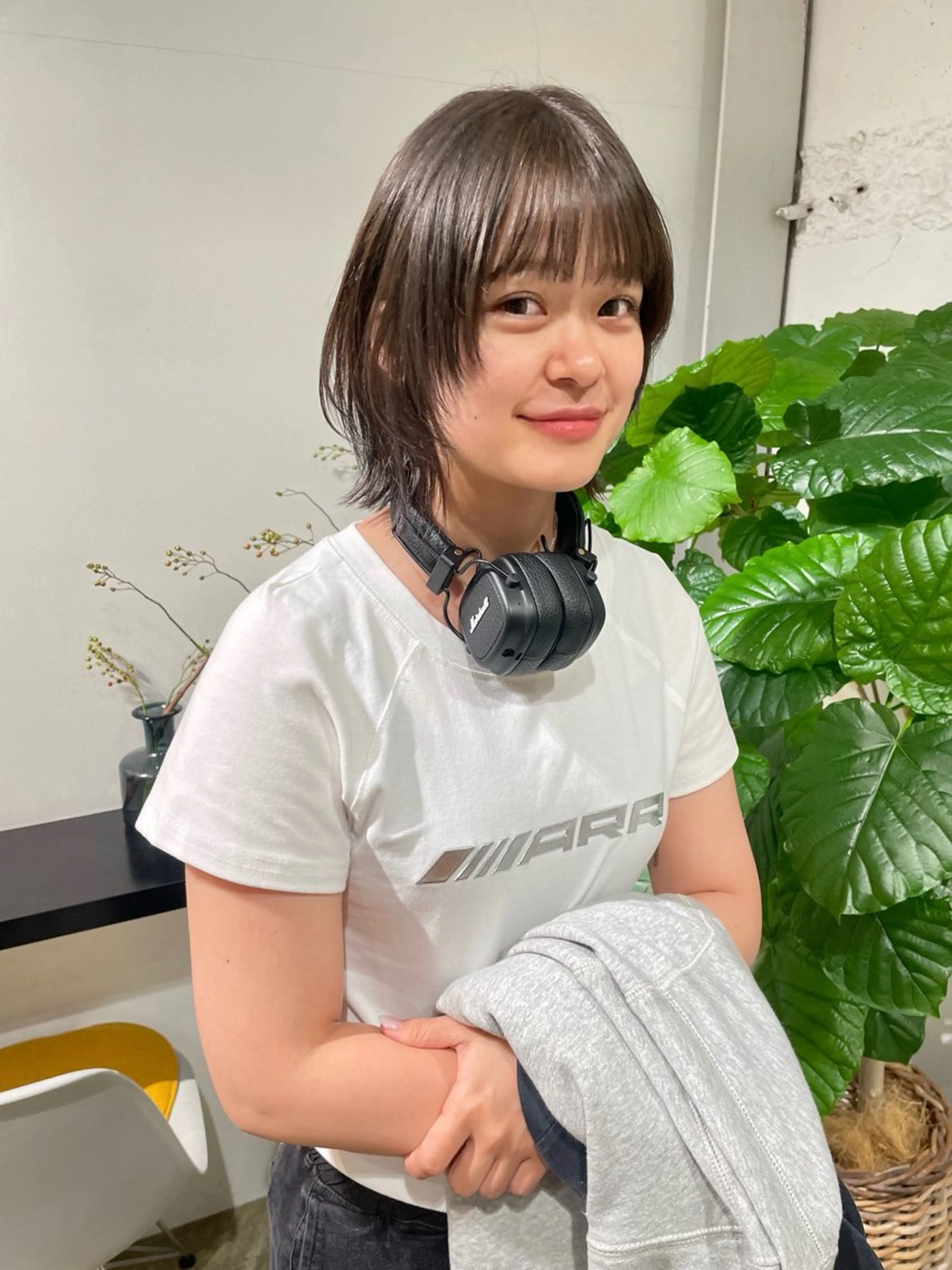 ミディアム カラー ウルフ/似合わせ レイヤー/RIHOのヘアスタイル