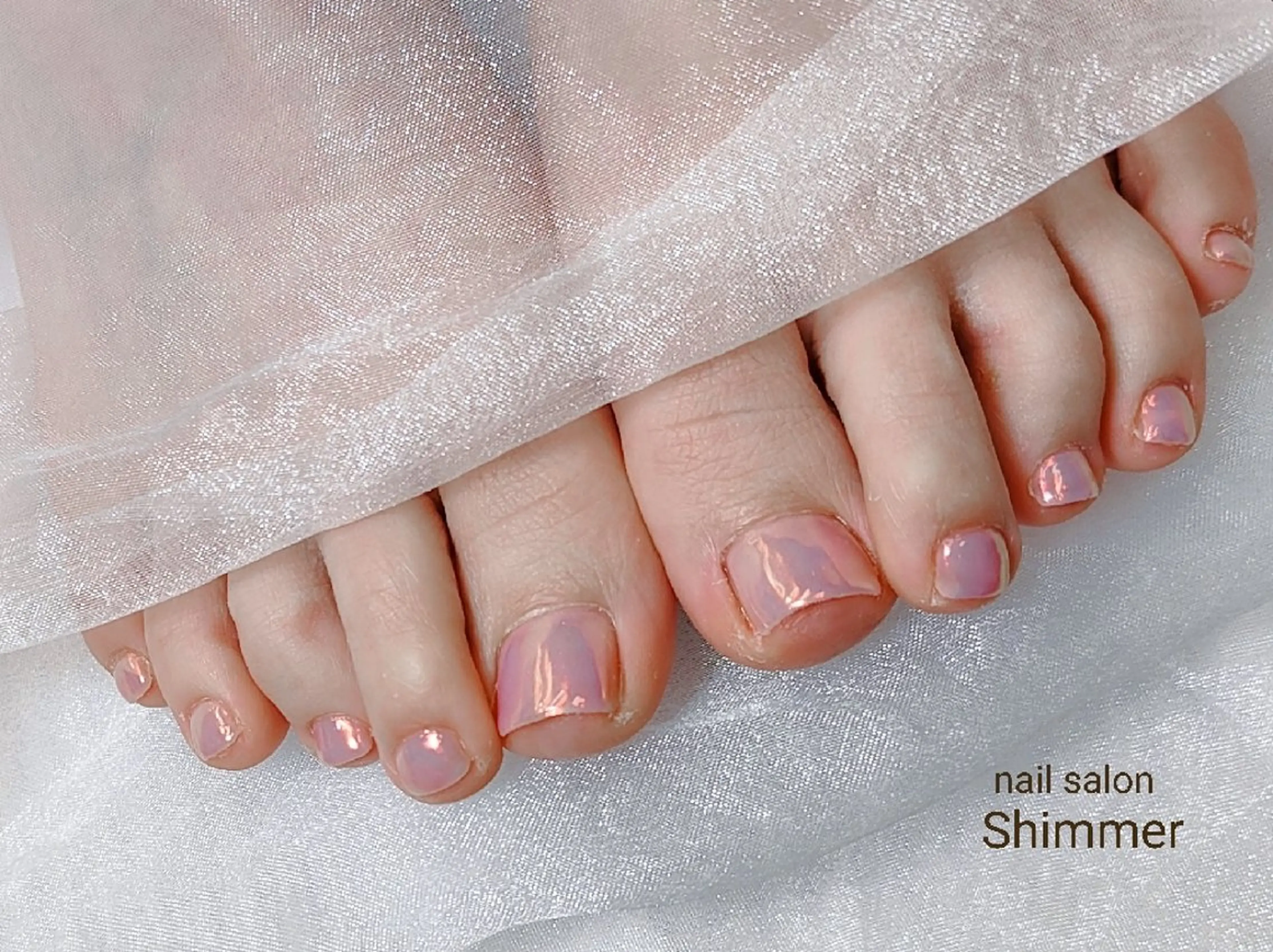 ネイル フットネイル ミラーネイル Shimmer Asakoのネイルデザイン