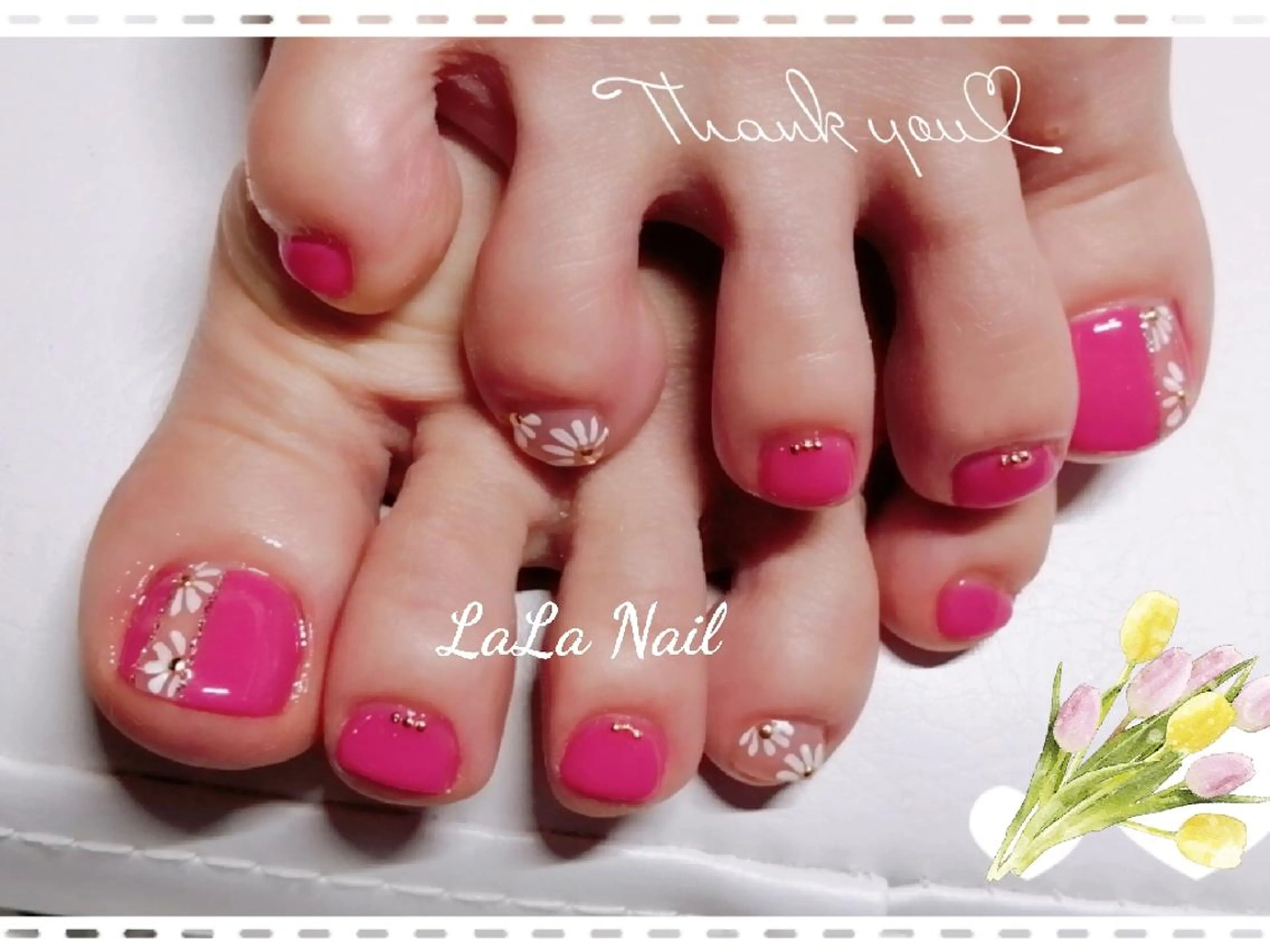 ネイル フットネイル ジェルネイル ピンク フットネイル LaLa Nail所属・LaLa Nailのネイルデザイン