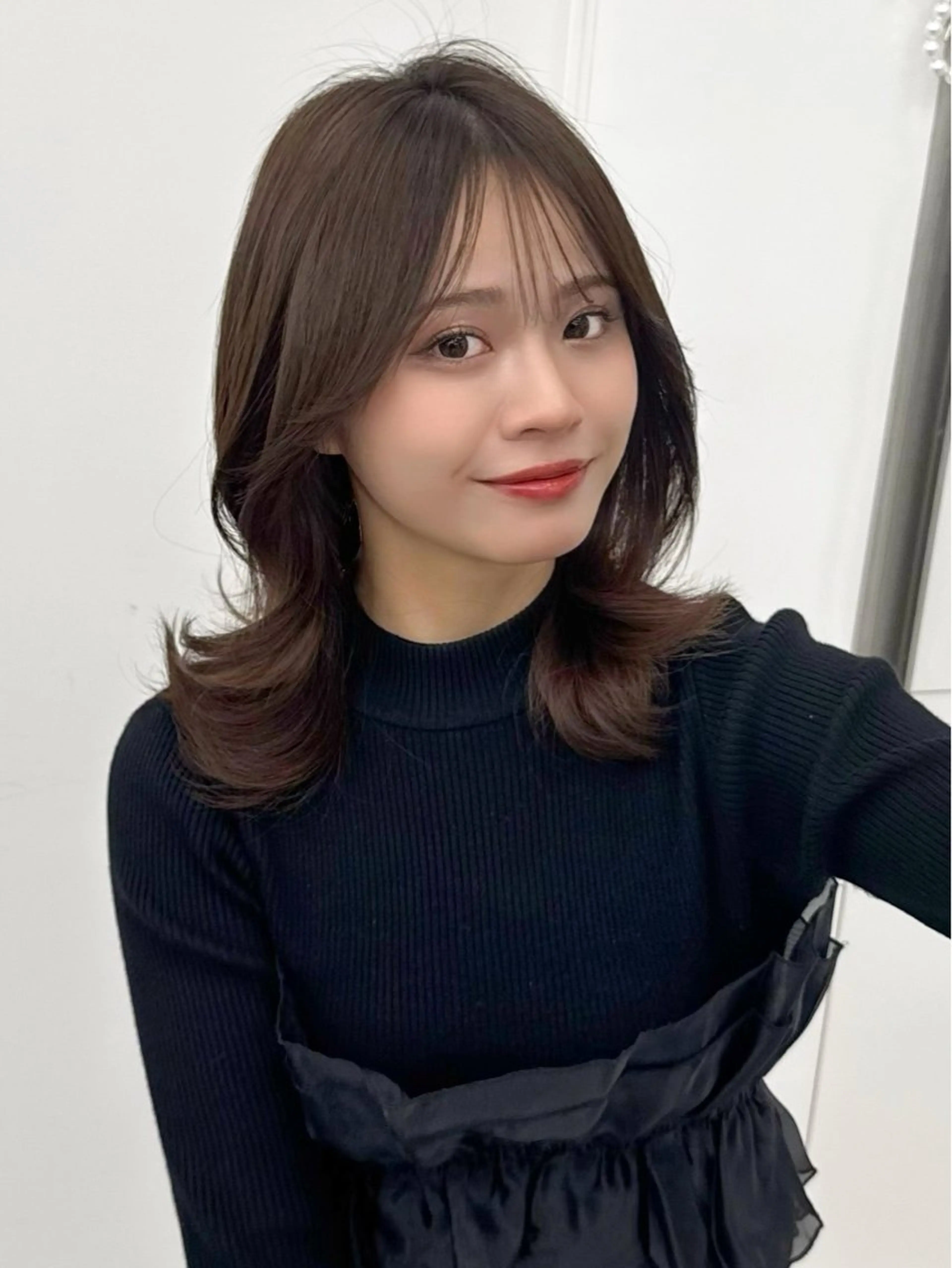 ミディアム カラー ヘアアレンジ 最小顔周り&レイヤー 特化/池袋/kokiのヘアスタイル