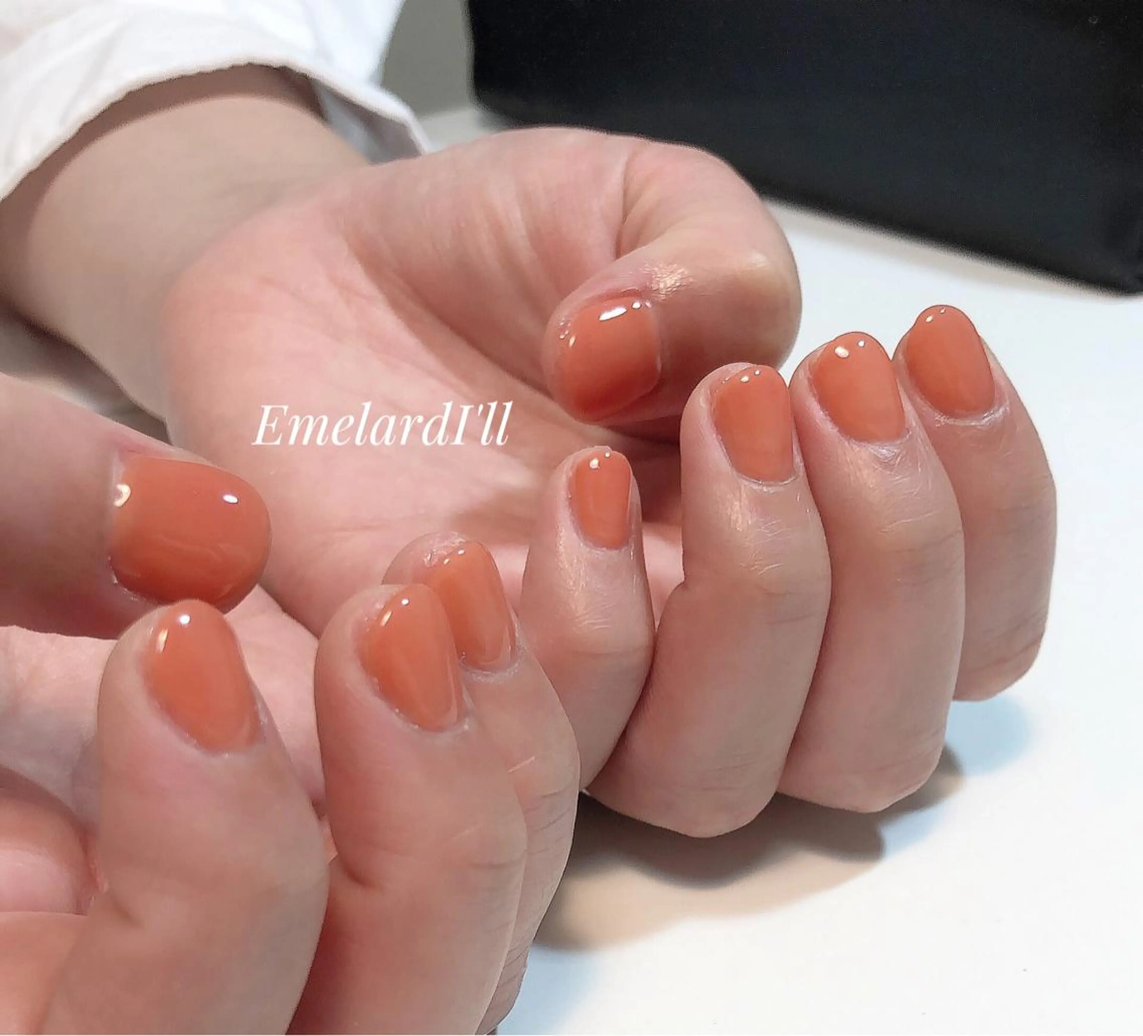 ネイル ワンカラーネイル ショートネイル ハンドネイル 沖縄市ネイルサロン エメラルドアイルのネイルデザイン