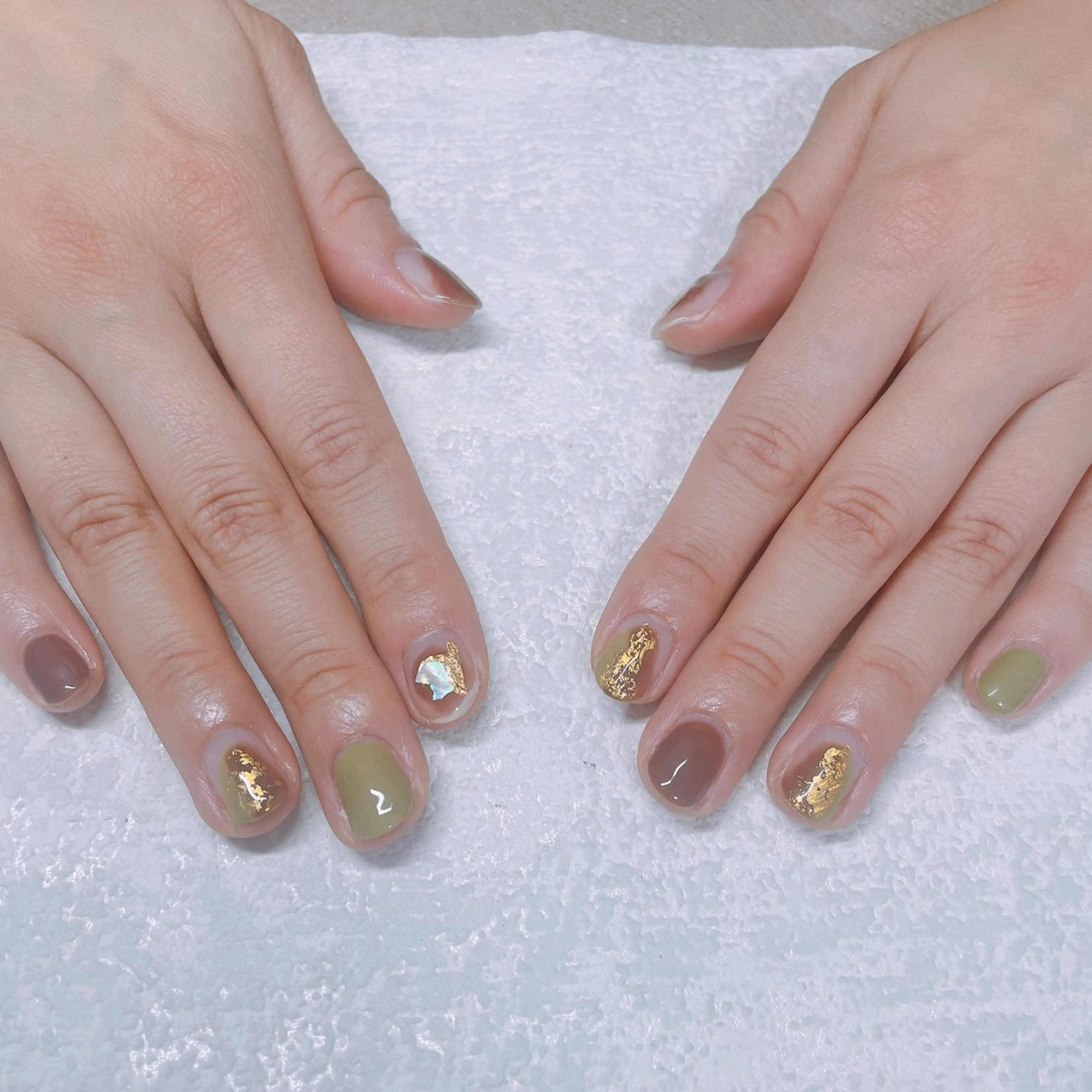 ネイル オーロラネイル フットネイル フレンチネイル ジェルネイル 韓国ネイル ハンドネイル Mogu nail 二子玉川のネイルデザイン