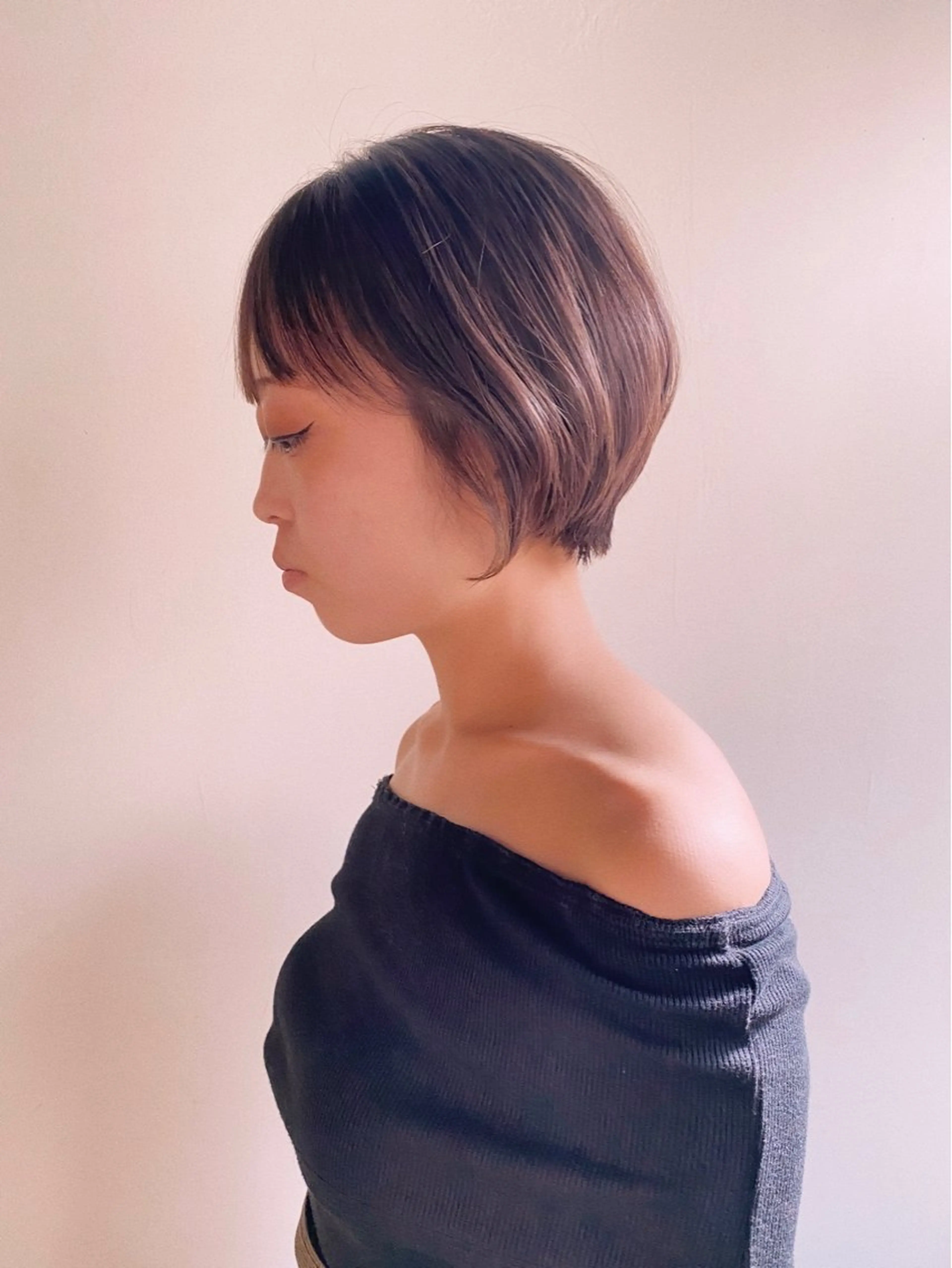 ショート カラー ショートボブ ブリーチ ボブ ショートヘア カット ヘアカラー トリートメント ヘッドスパ 板谷みさき /艶ボブ/藤沢美容室のヘアスタイル