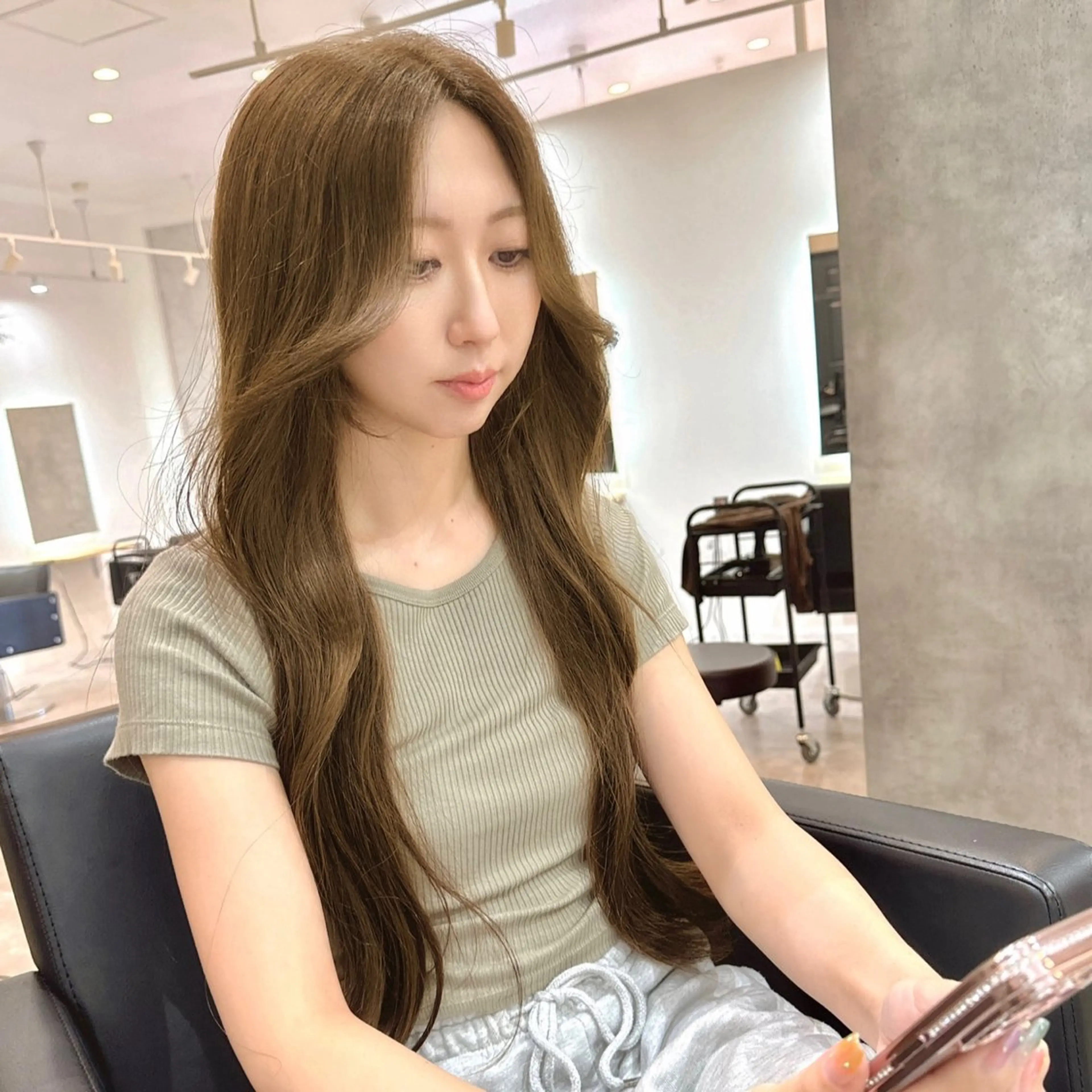 ロング 顔周りカット レイヤーカット 森 隆秀/韓国ヘアのヘアスタイル