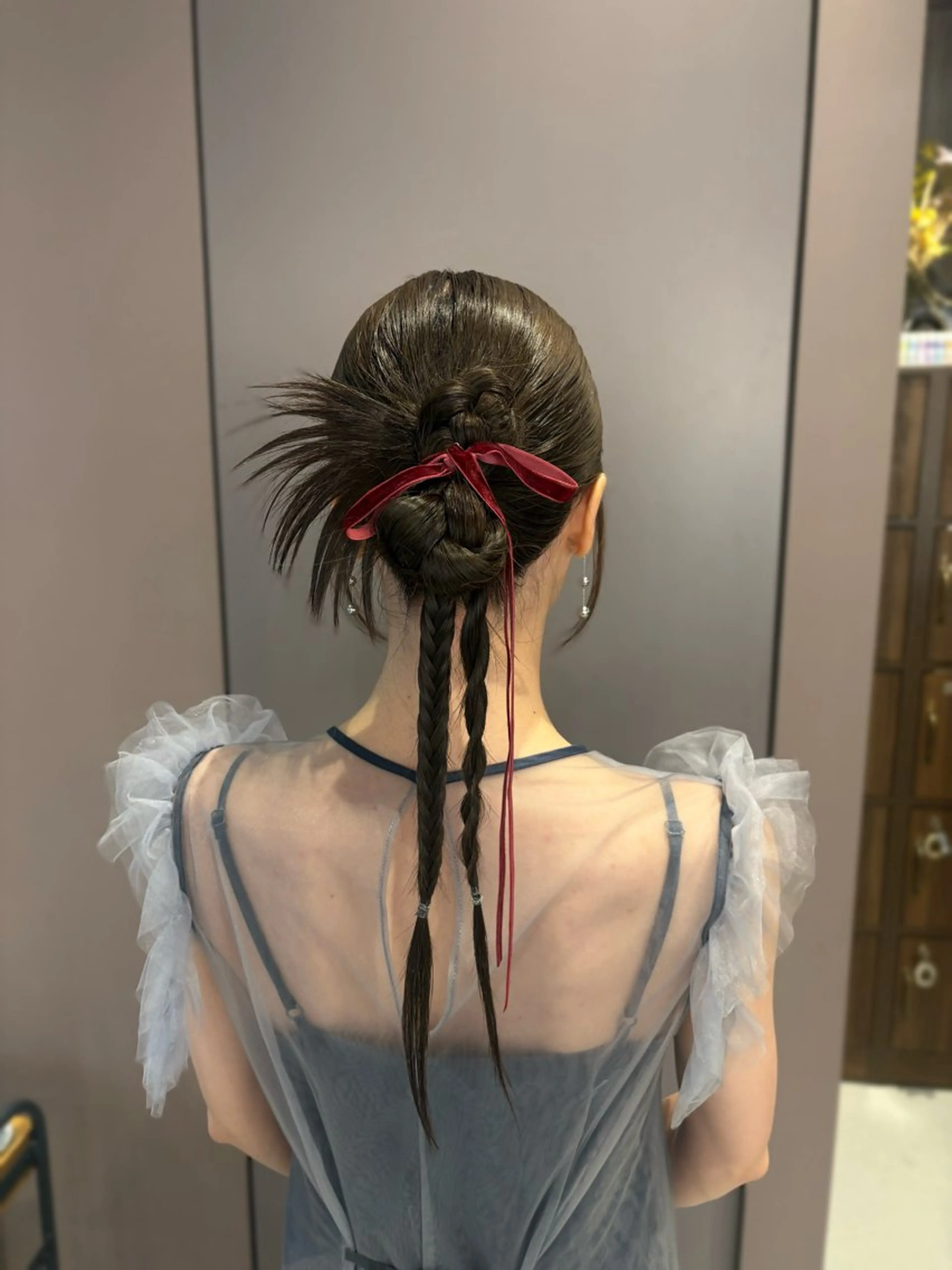 ロング ヘアアレンジ 結婚式・ブライダル ヘアセット 韓国/透明感カラー さなのヘアスタイル